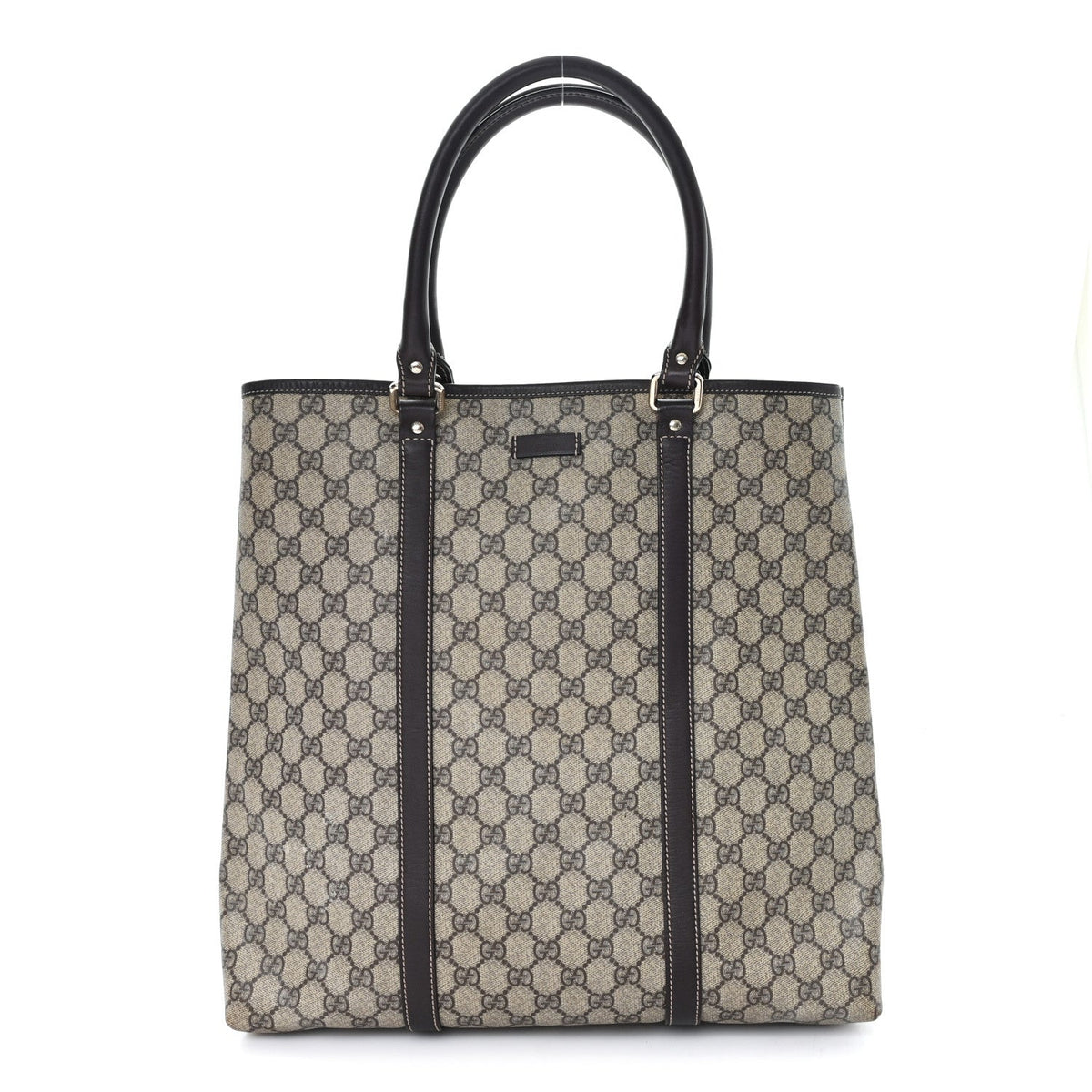 GG Plus Monogram Joy Vertical Tote Dark Brown wholesalehk.shop