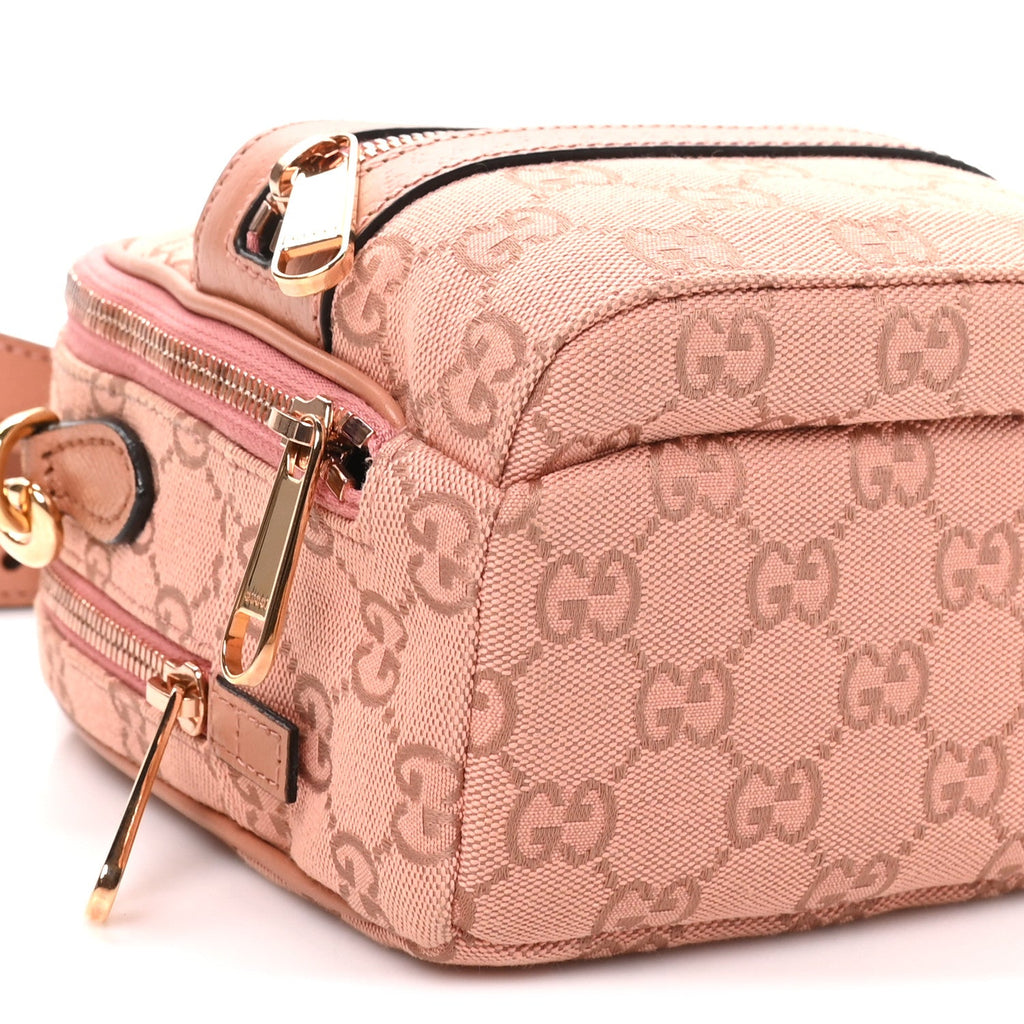 Monogram Textured Dollar Calfskin Mini Ophidia Crossbody Cloche Rose Pink wholesalehk.shop