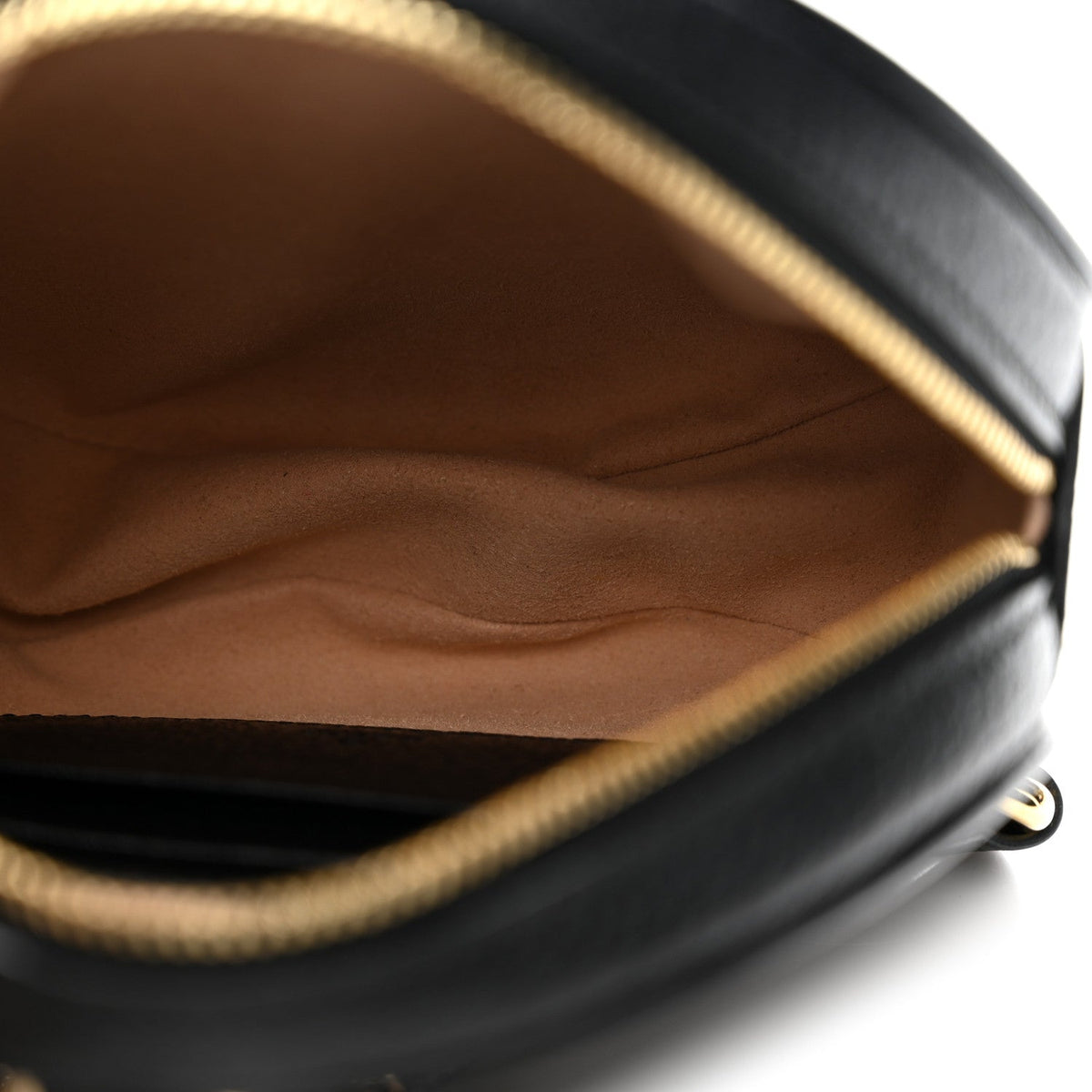 Grained Calfskin Web Mini Ophidia Round Shoulder Bag Black wholesalehk.shop