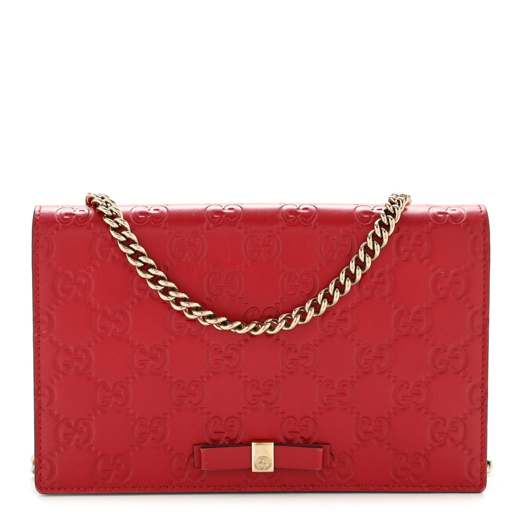 Guccissima Signature Bowy Chain Wallet Hibiscus Red £¨ Direct shipment via from wholesalehk.shop