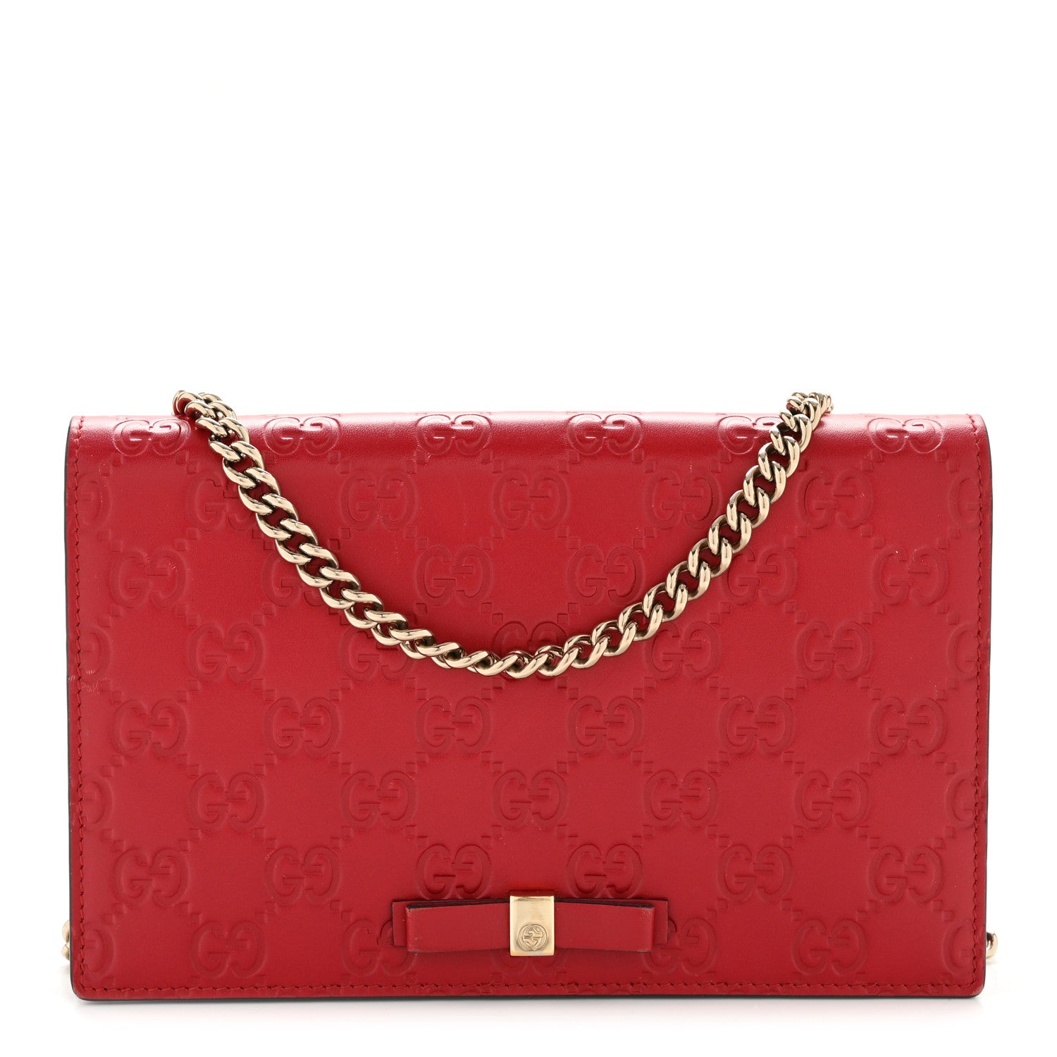 Guccissima Signature Bowy Chain Wallet Hibiscus Red £¨ Direct shipment via from wholesalehk.shop