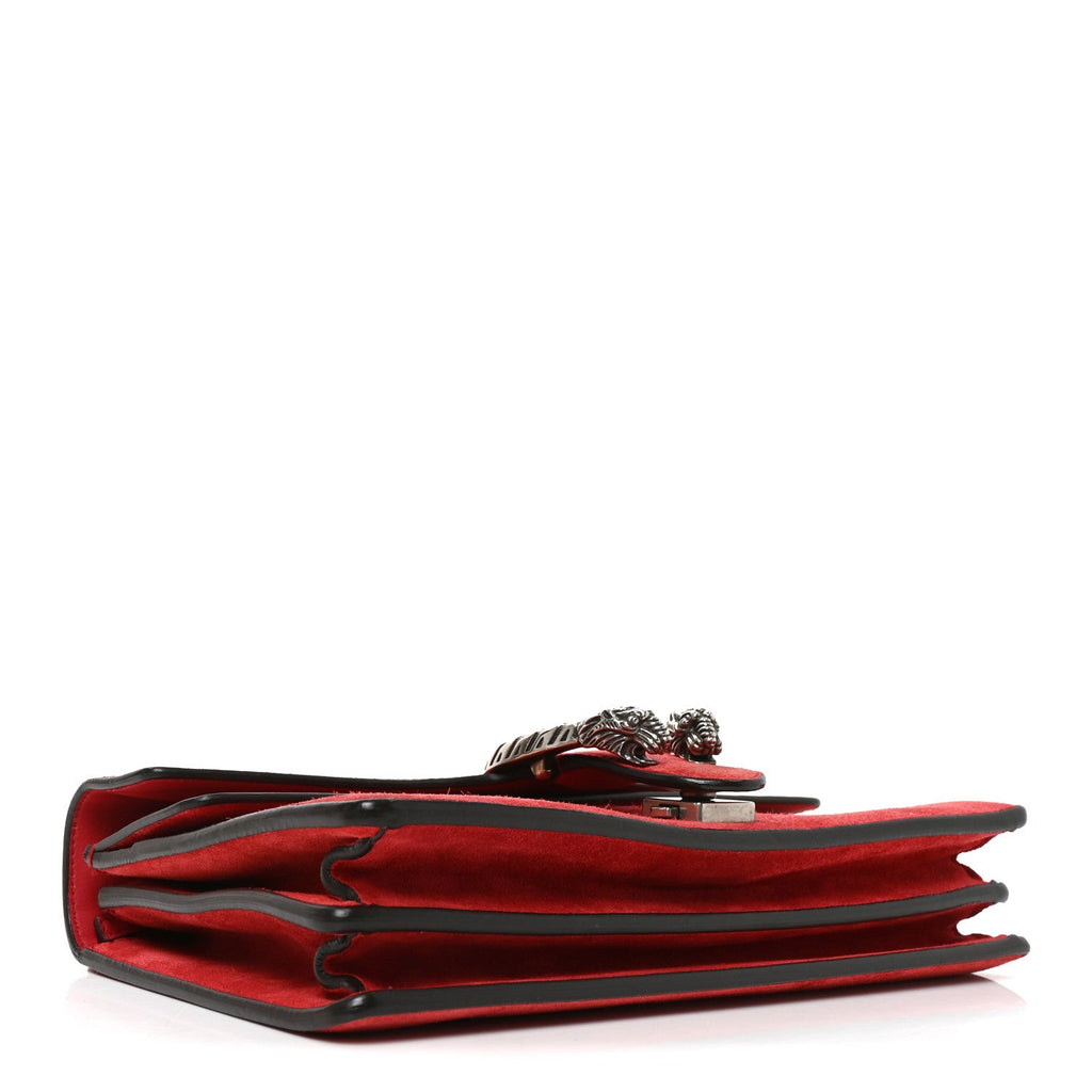 Suede Vitello Velvet Small Dionysus Shoulder Bag Vulcanic Red wholesalehk.shop