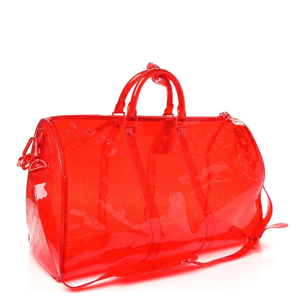 PVC Monogram Keepall Bandouliere 50 Grenadine Red wholesalehk.shop