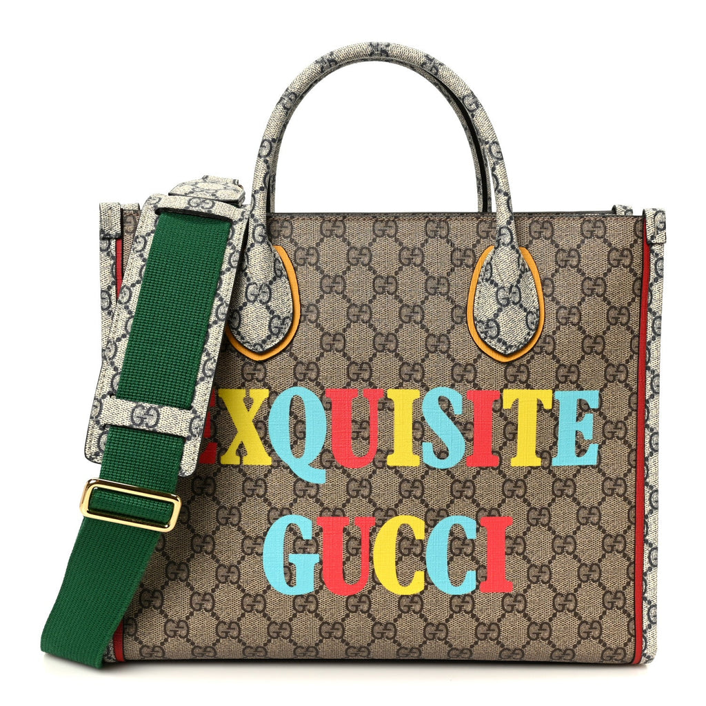 GG Supreme Monogram Exquisite Small Tote Beige Ebony Blue Crop Live Red wholesalehk.shop