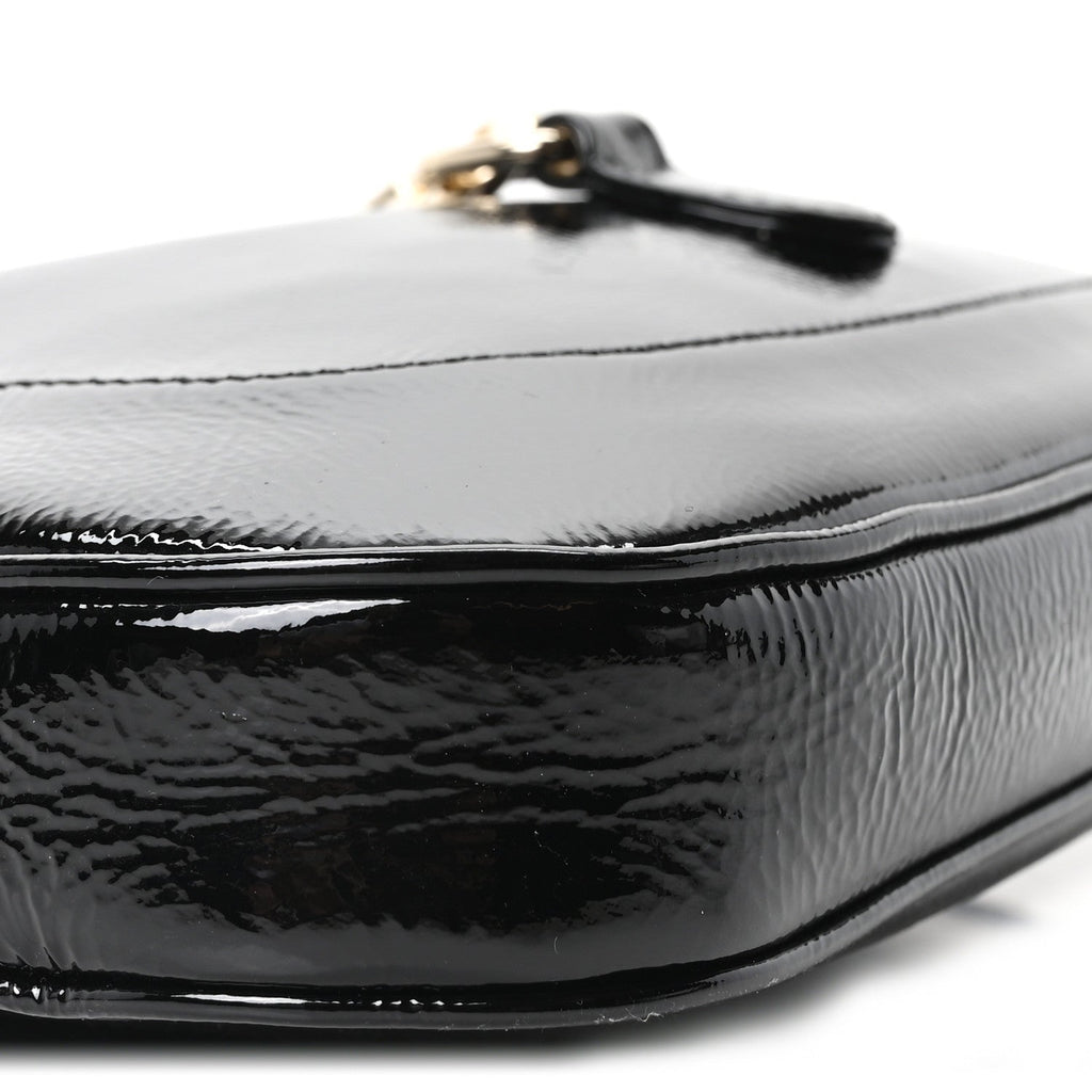 Patent Calfskin Small Jackie Shoulder Bag Black £¨ Direct shipment via from wholesalehk.shop