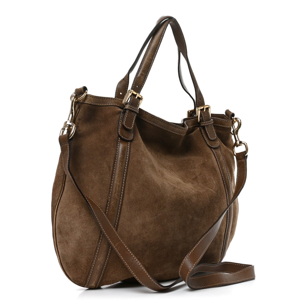 Suede Medium Britt Tote Brown wholesalehk.shop