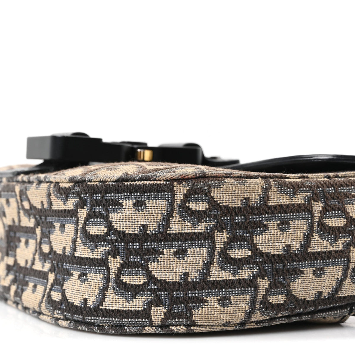 Grained Calfskin Oblique Mini Saddle Messenger Bag With Flap Beige Black wholesalehk.shop