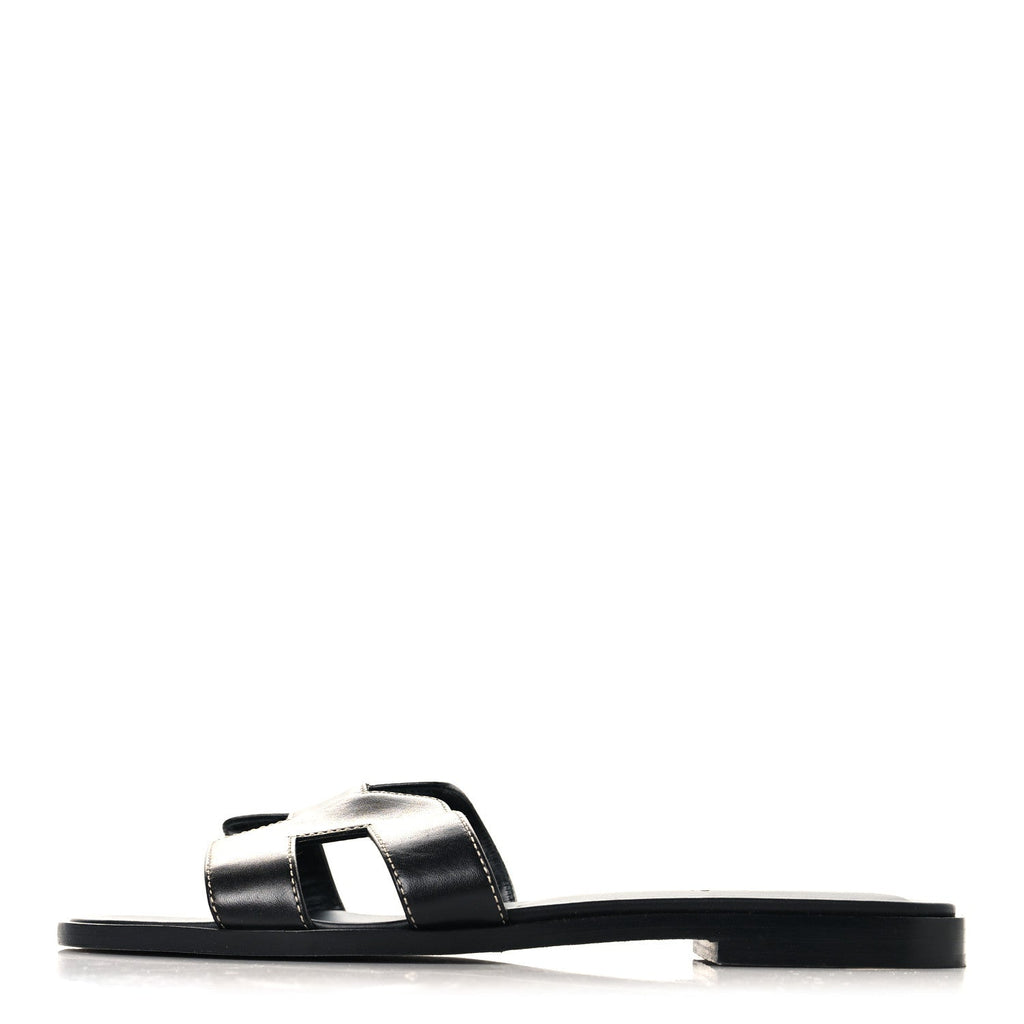 Box Calfskin Oran Sandals 37 Black wholesalehk.shop