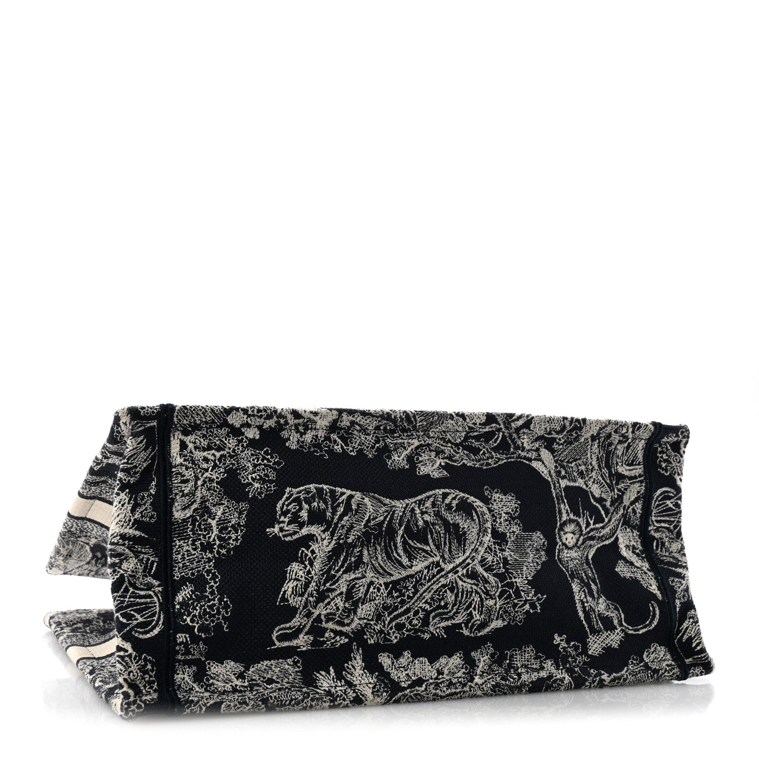Canvas Embroidered Medium Toile De Jouy Reverse Book Tote Blue £¨ Direct shipment via from wholesalehk.shop