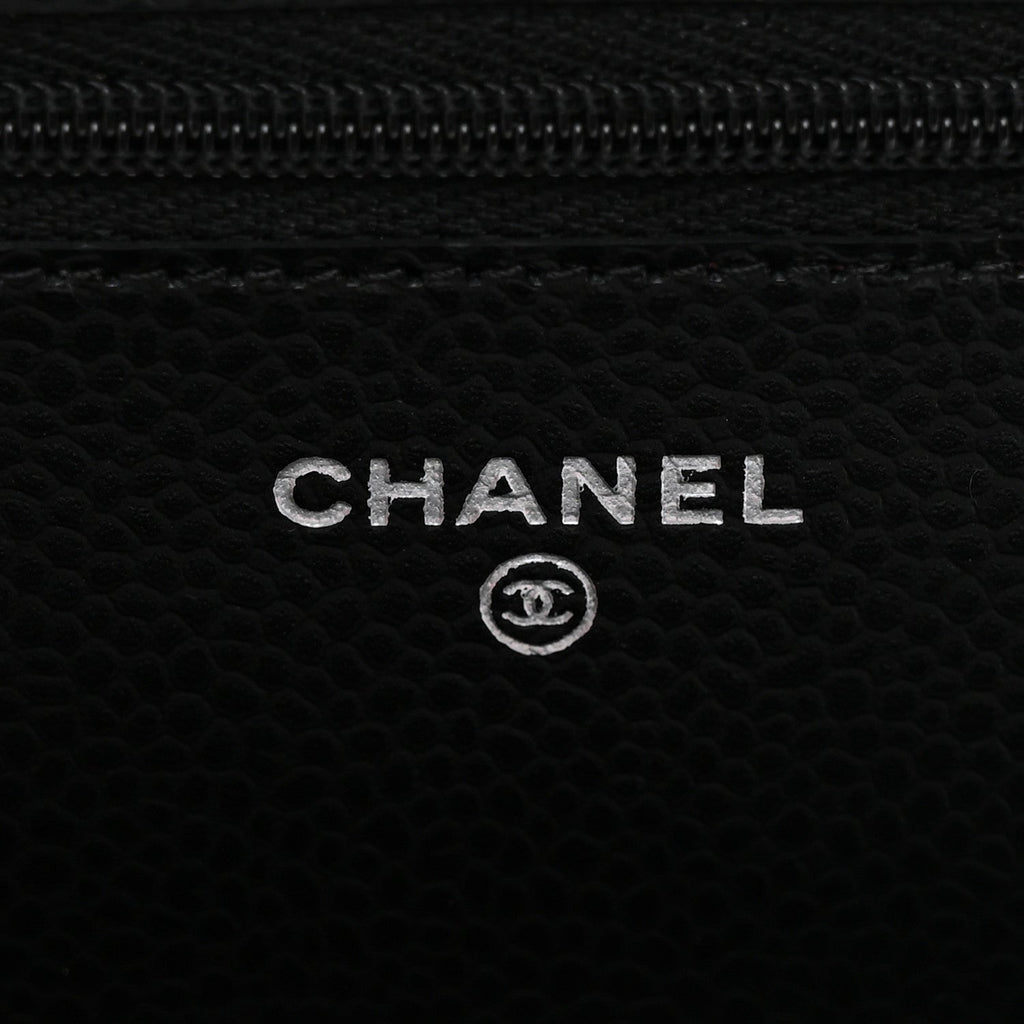 Caviar Quilted CC Turnlock Wallet On Chain WOC Black wholesalehk.shop