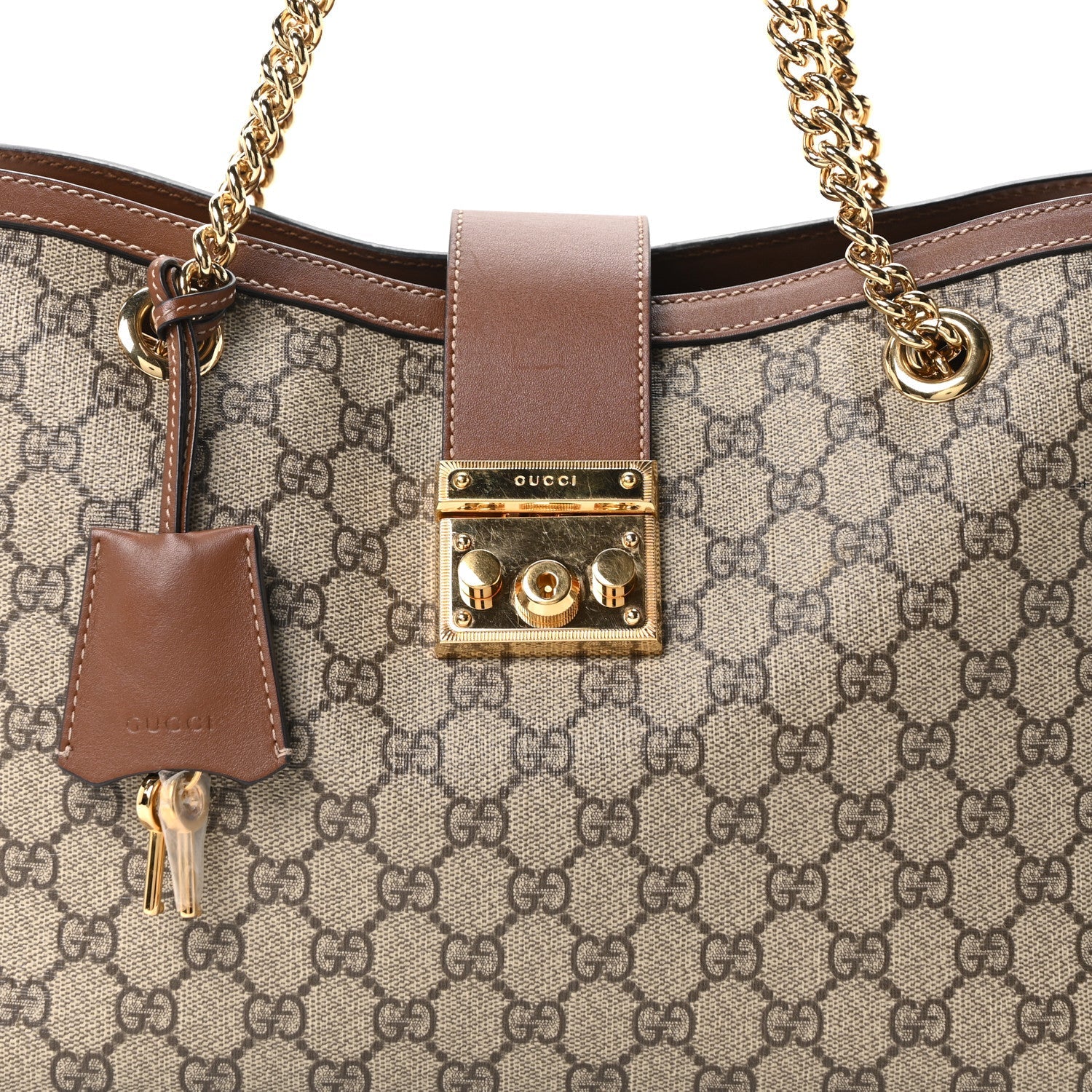 GG Supreme Monogram Medium Padlock Tote Beige Cuir £¨ Direct shipment via from wholesalehk.shop