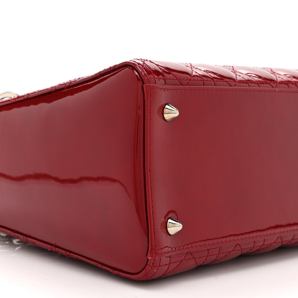 Patent Cannage Medium Lady Dior Red wholesalehk.shop