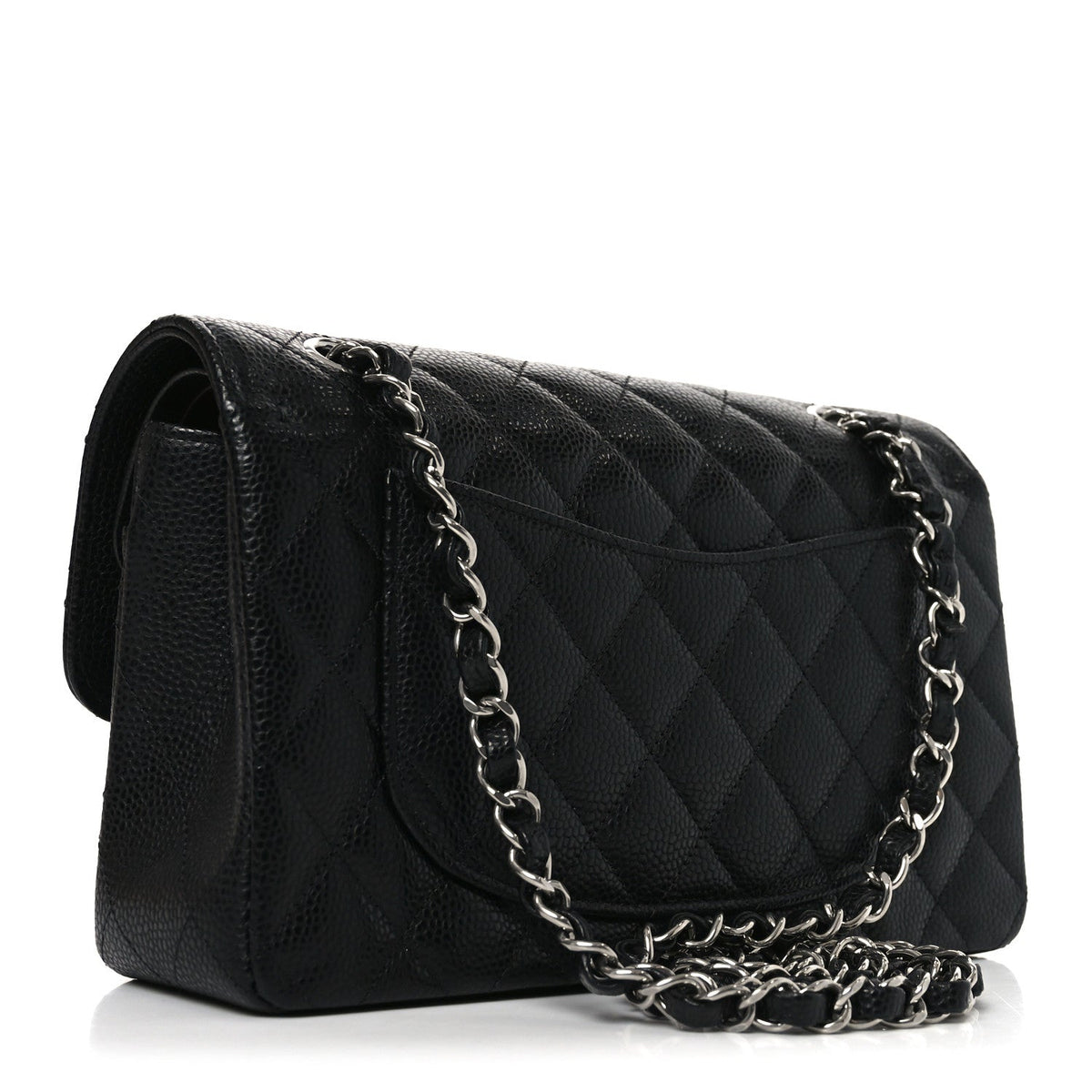 Caviar Quilted Small Double Flap Black wholesalehk.shop