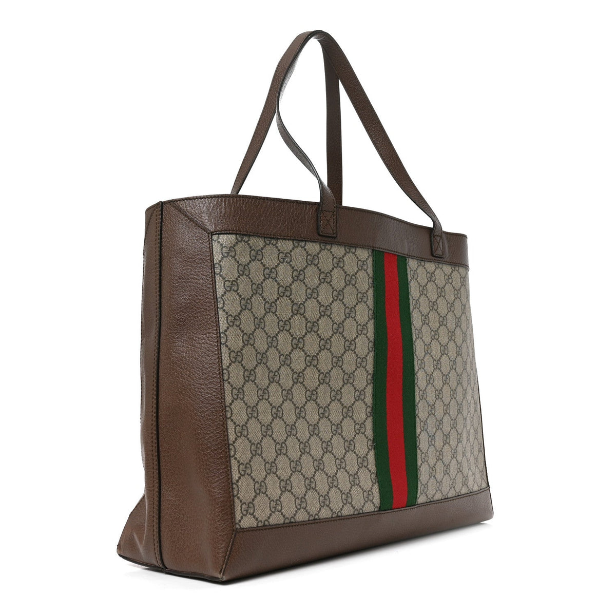 GG Supreme Monogram Web Ophidia Tote Brown wholesalehk.shop