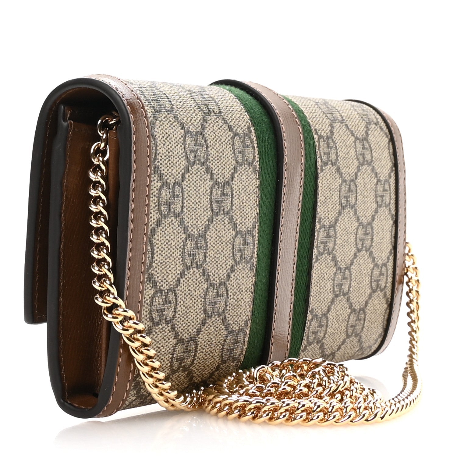 GG Supreme Monogram Azalea Calfskin Web Jackie 1961 Chain Wallet Beige Ebony Brown Sugar £¨ Direct shipment via from wholesalehk.shop