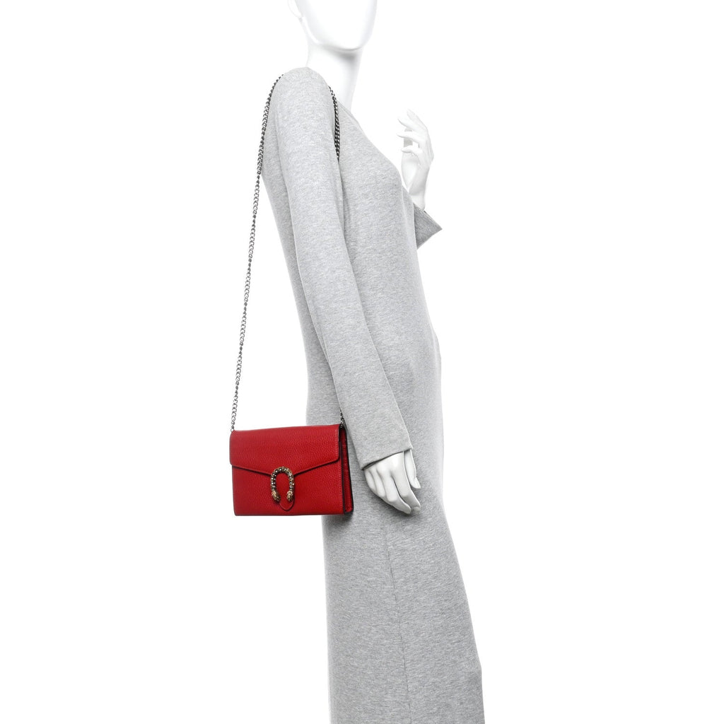Calfskin Mini Dionysus Chain Wallet Hibiscus Red wholesalehk.shop