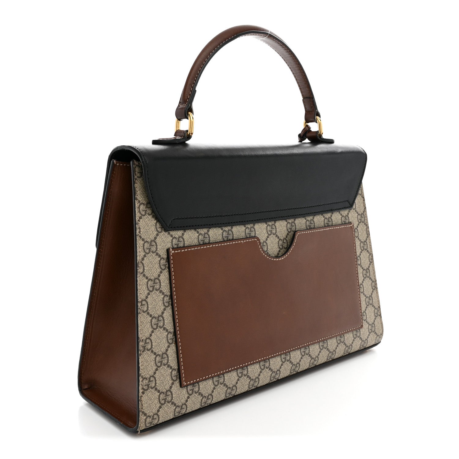 GG Supreme Monogram Calfskin Medium Padlock Top Handle Bag Beige Black Cuir £¨ Direct shipment via from wholesalehk.shop