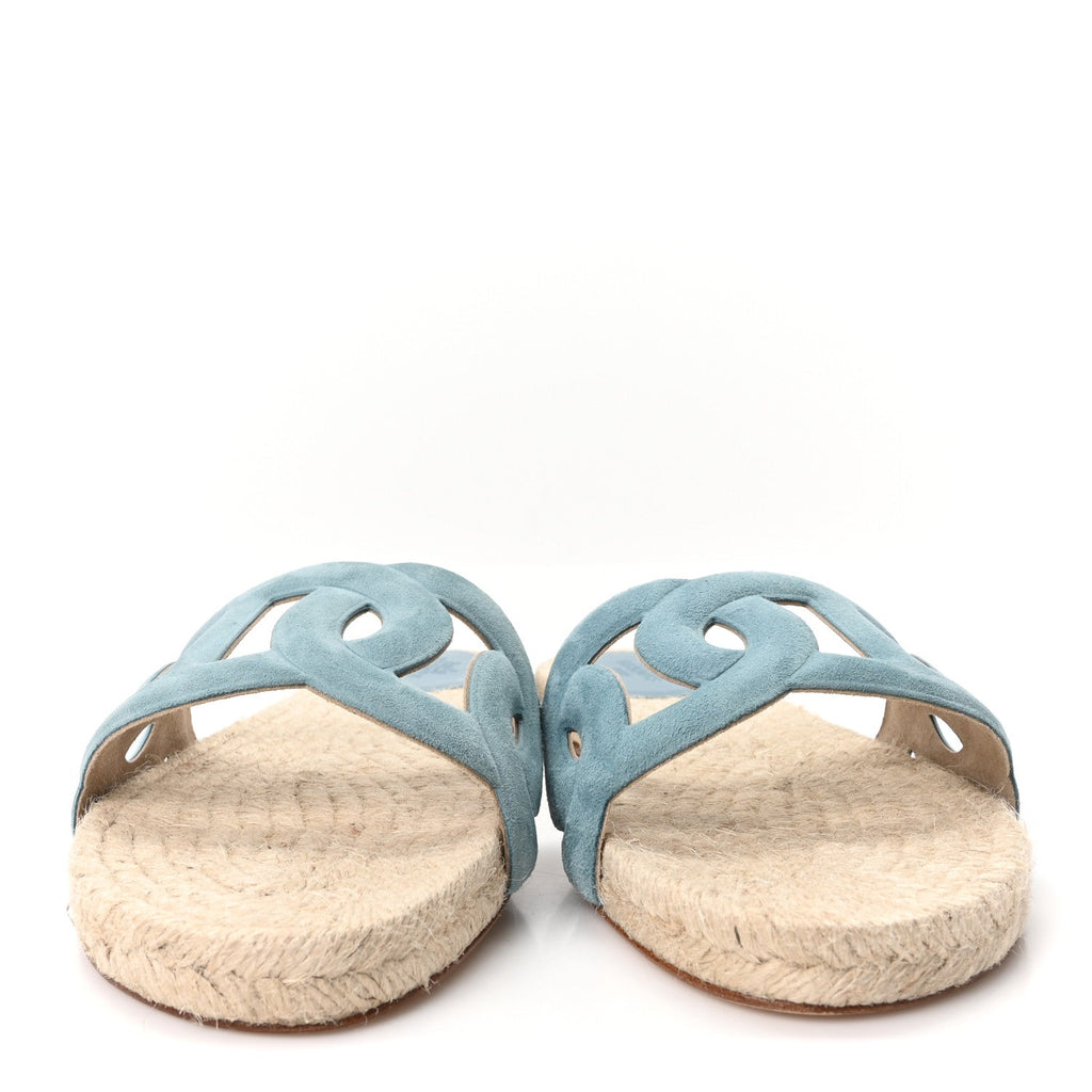 Suede Goatskin Famosa Espadrille Sandals 37 Bleu Citadin wholesalehk.shop
