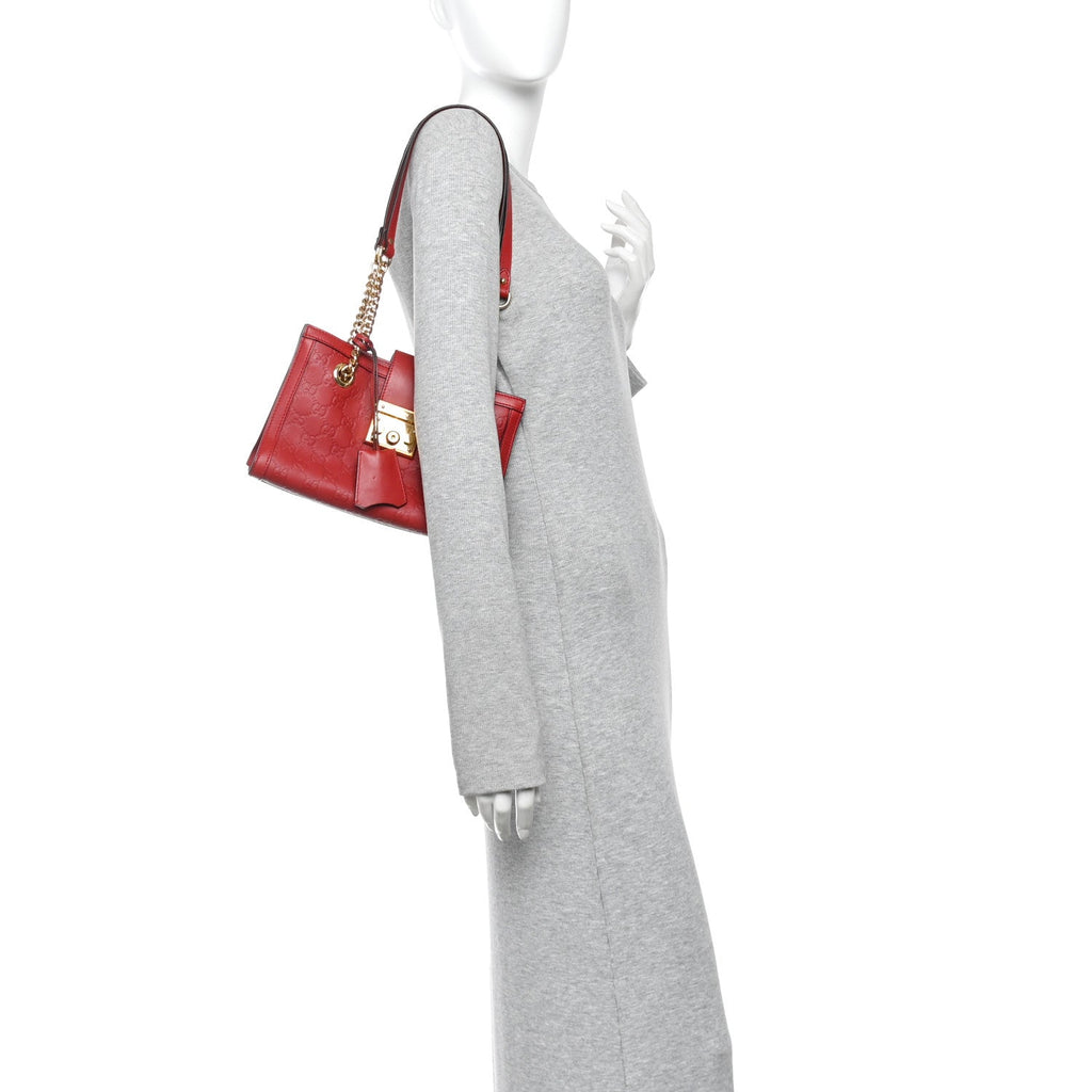 Guccissima Small Padlock Tote Red £¨ Direct shipment via from wholesalehk.shop