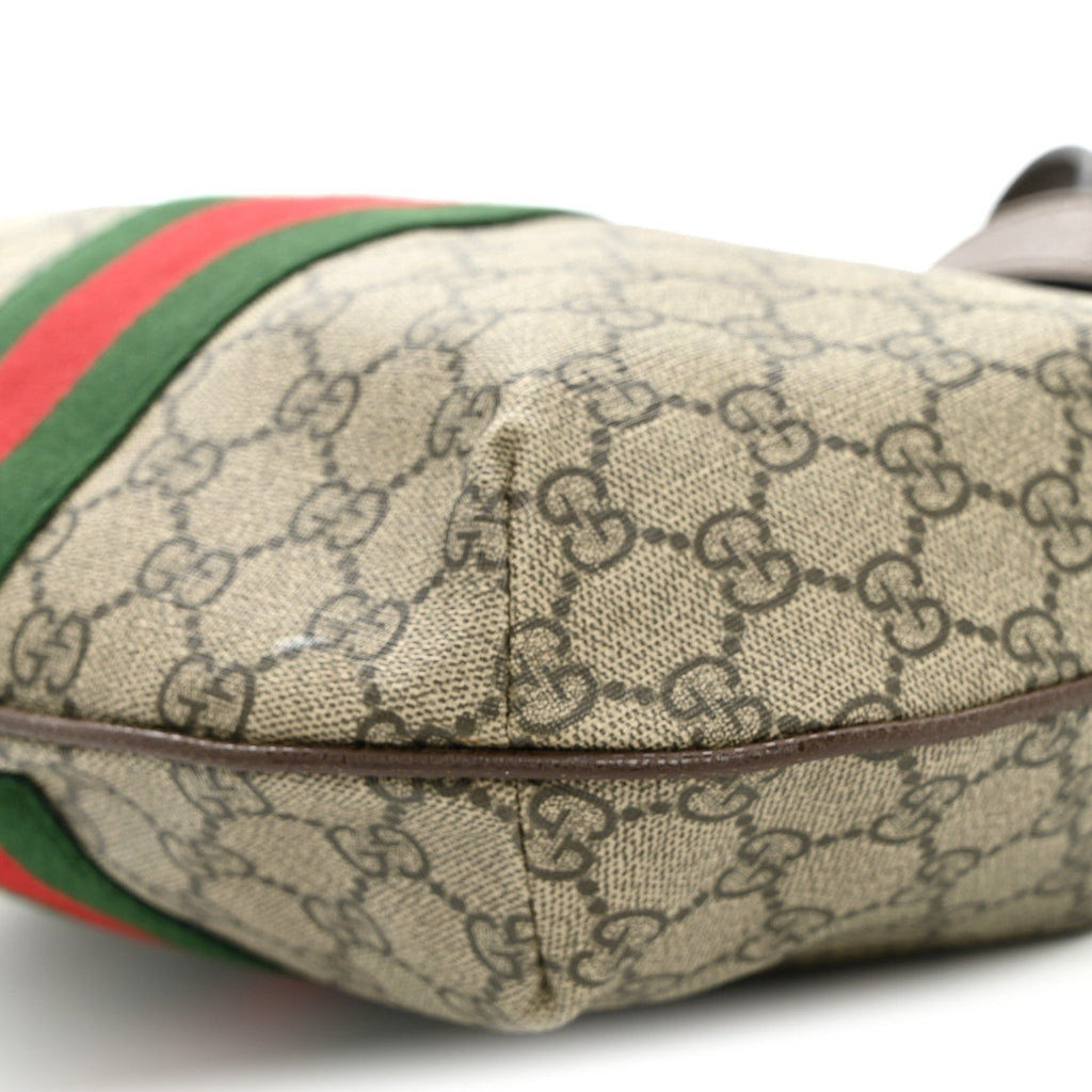 GG Supreme Monogram Web Small Ophidia Half Moon Hobo Brown wholesalehk.shop