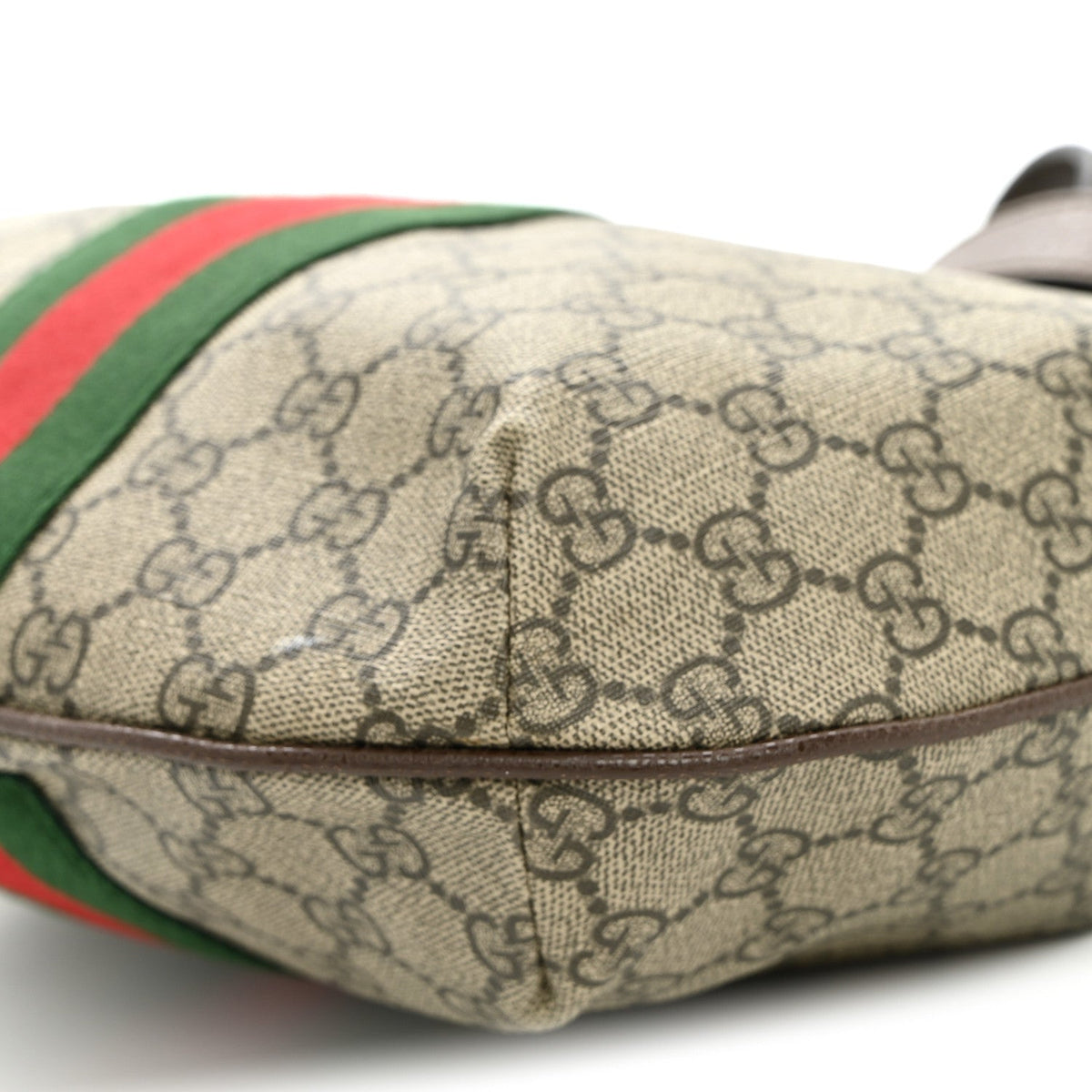 GG Supreme Monogram Web Small Ophidia Half Moon Hobo Brown wholesalehk.shop