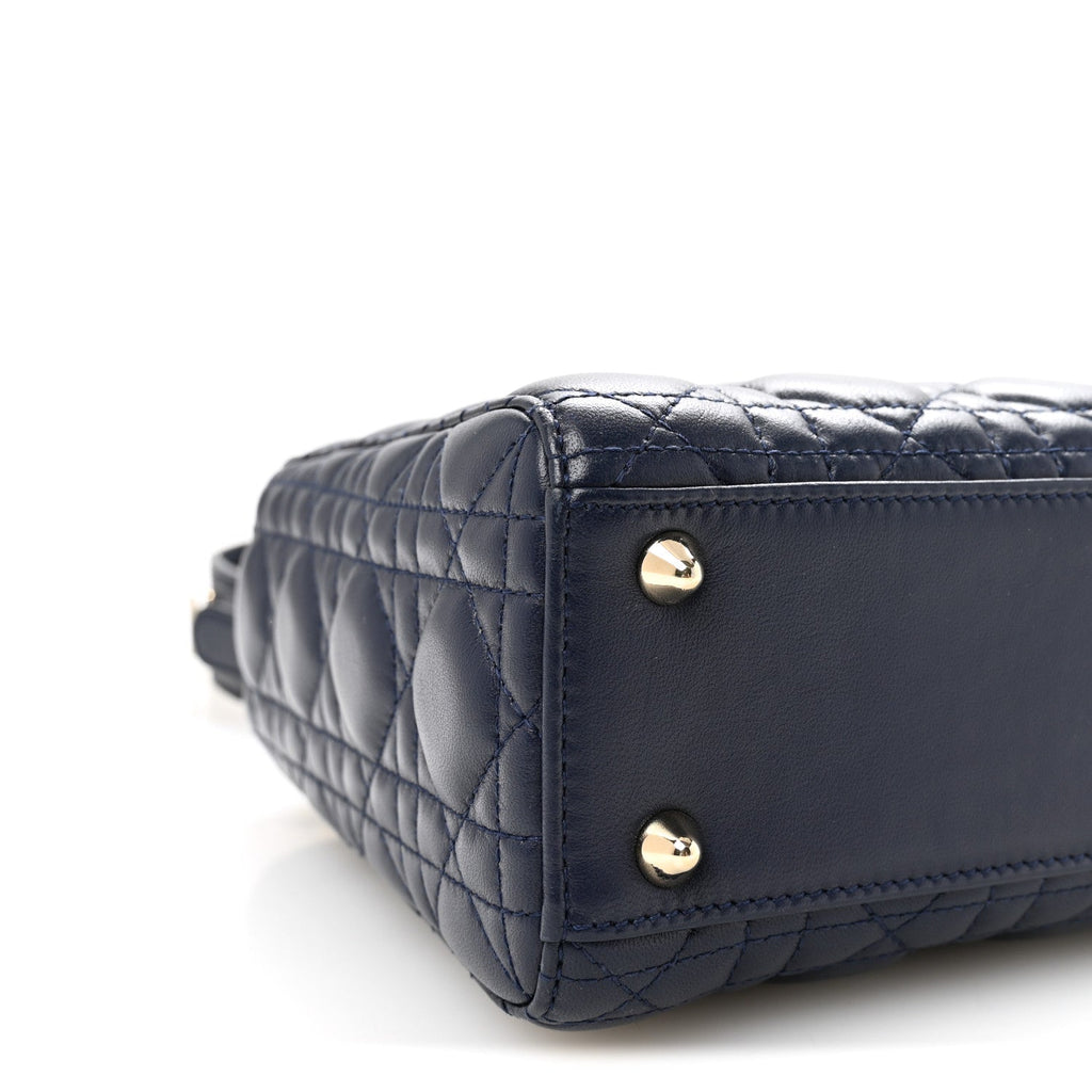 Lambskin Cannage Small Lucky Badges My Lady Dior Navy wholesalehk.shop