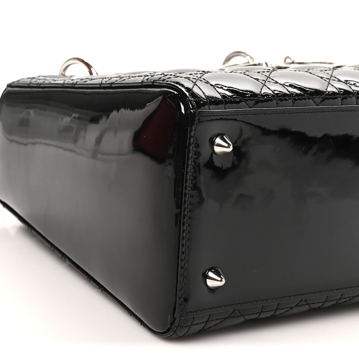 Patent Cannage Medium Lady Dior Black wholesalehk.shop