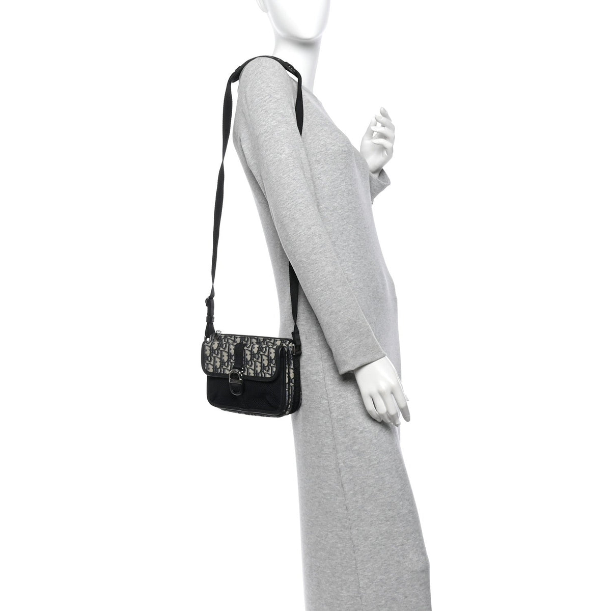 Oblique Jacquard Dior 8 Pouch With Strap Blue Black wholesalehk.shop