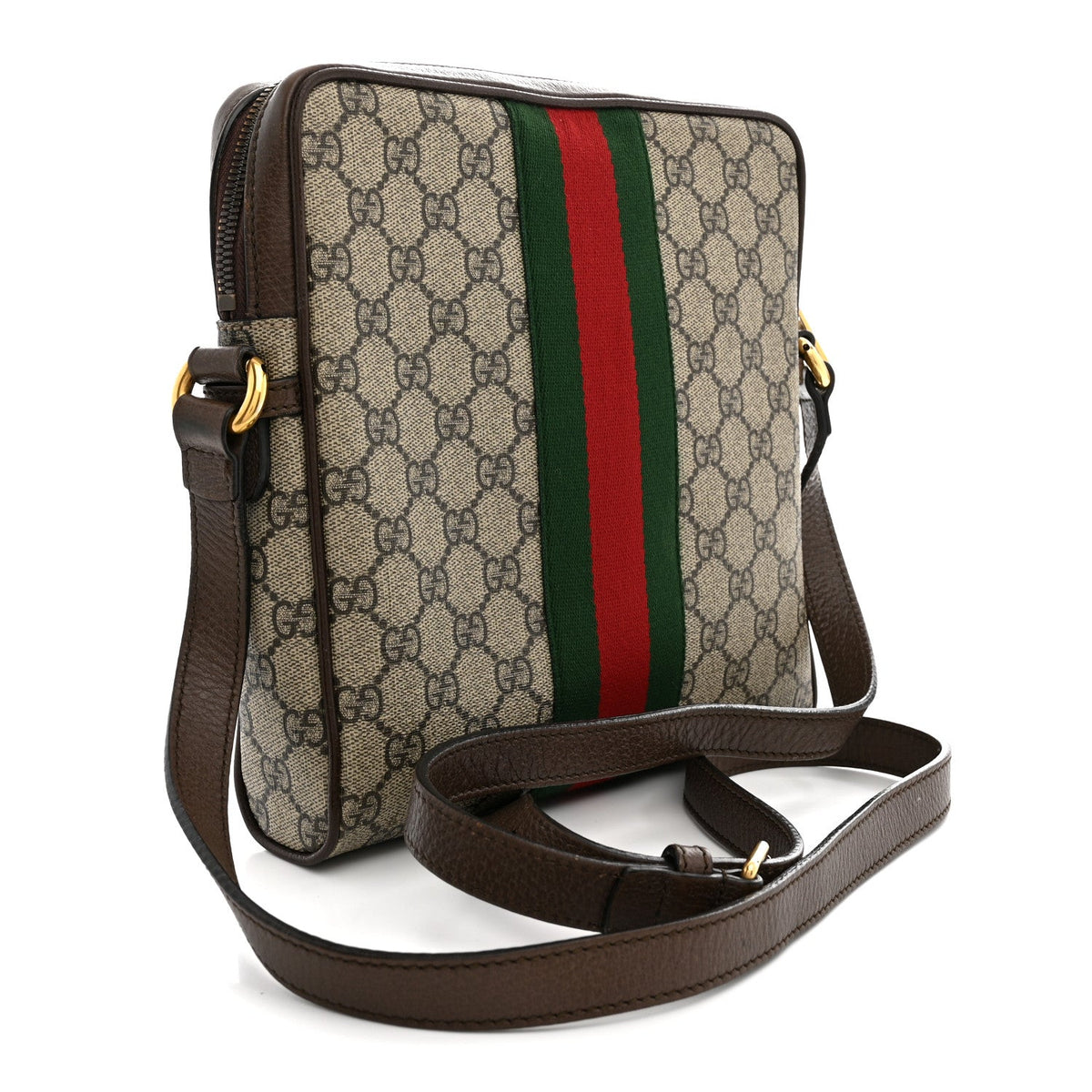 GG Supreme Monogram Web Small Ophidia Messenger Bag Brown wholesalehk.shop