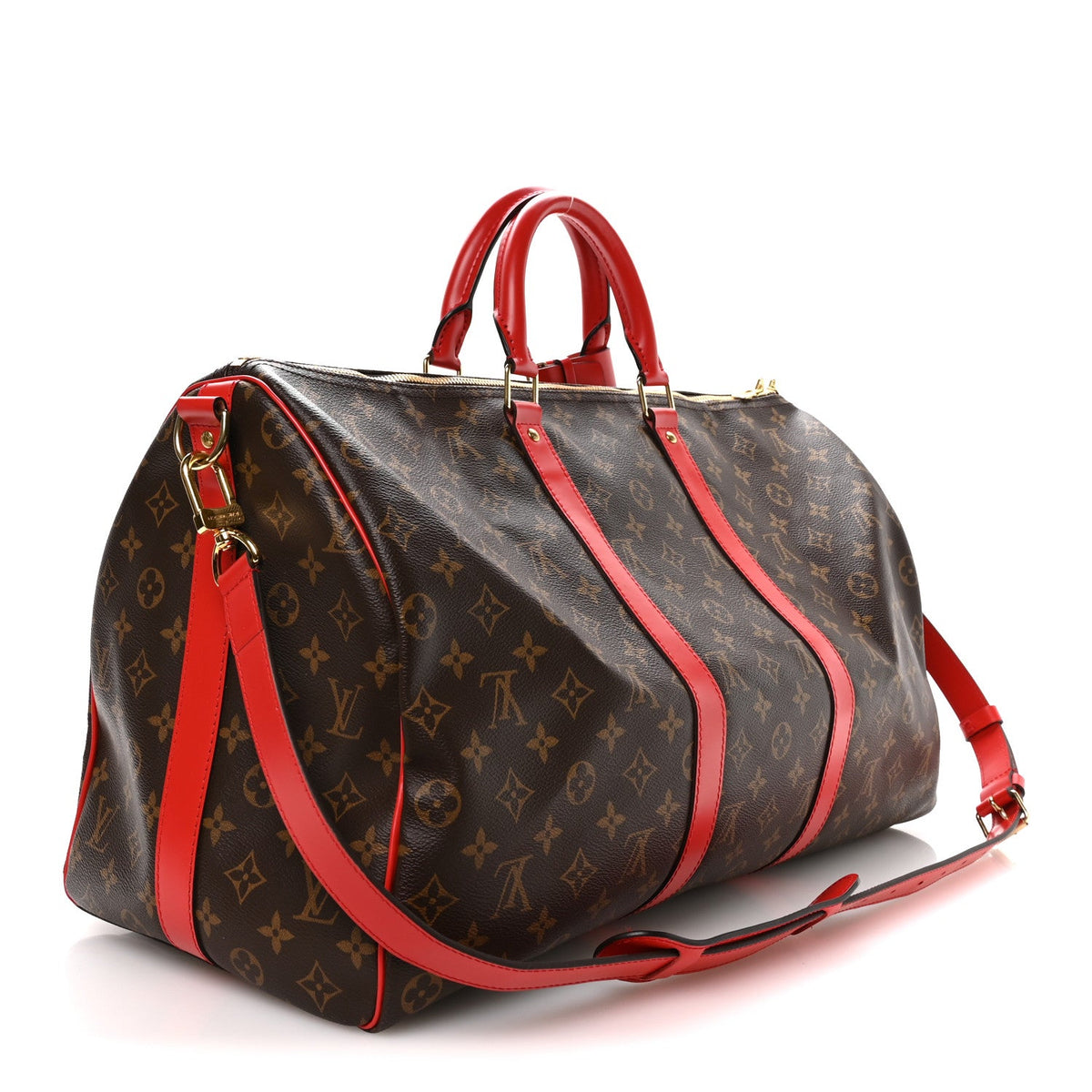 Calfskin Monogram Keepall Bandouliere 50 Coquelicot wholesalehk.shop