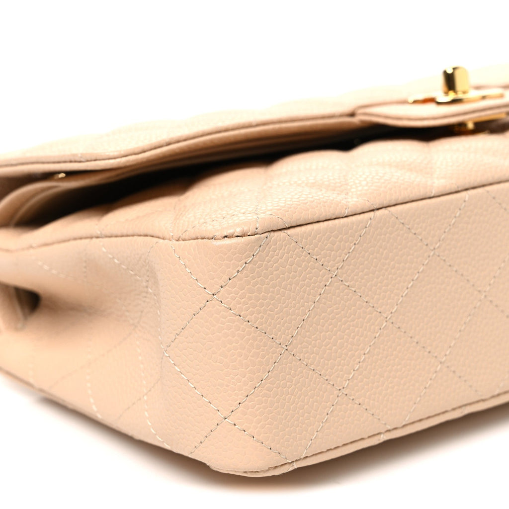 Caviar Quilted Medium Double Flap Beige Beige Clair wholesalehk.shop