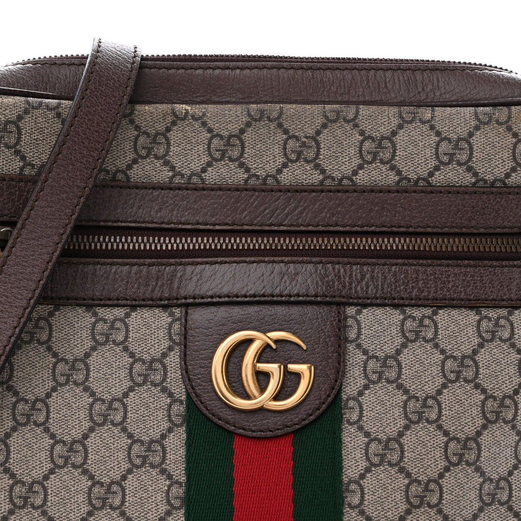GG Supreme Monogram Web Medium Ophidia Messenger Bag Brown wholesalehk.shop