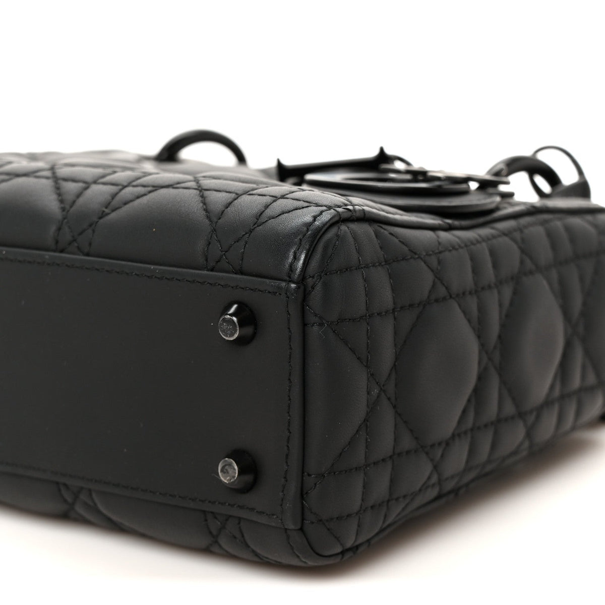 Ultra Matte Calfskin Cannage Mini Lady Dior Black wholesalehk.shop