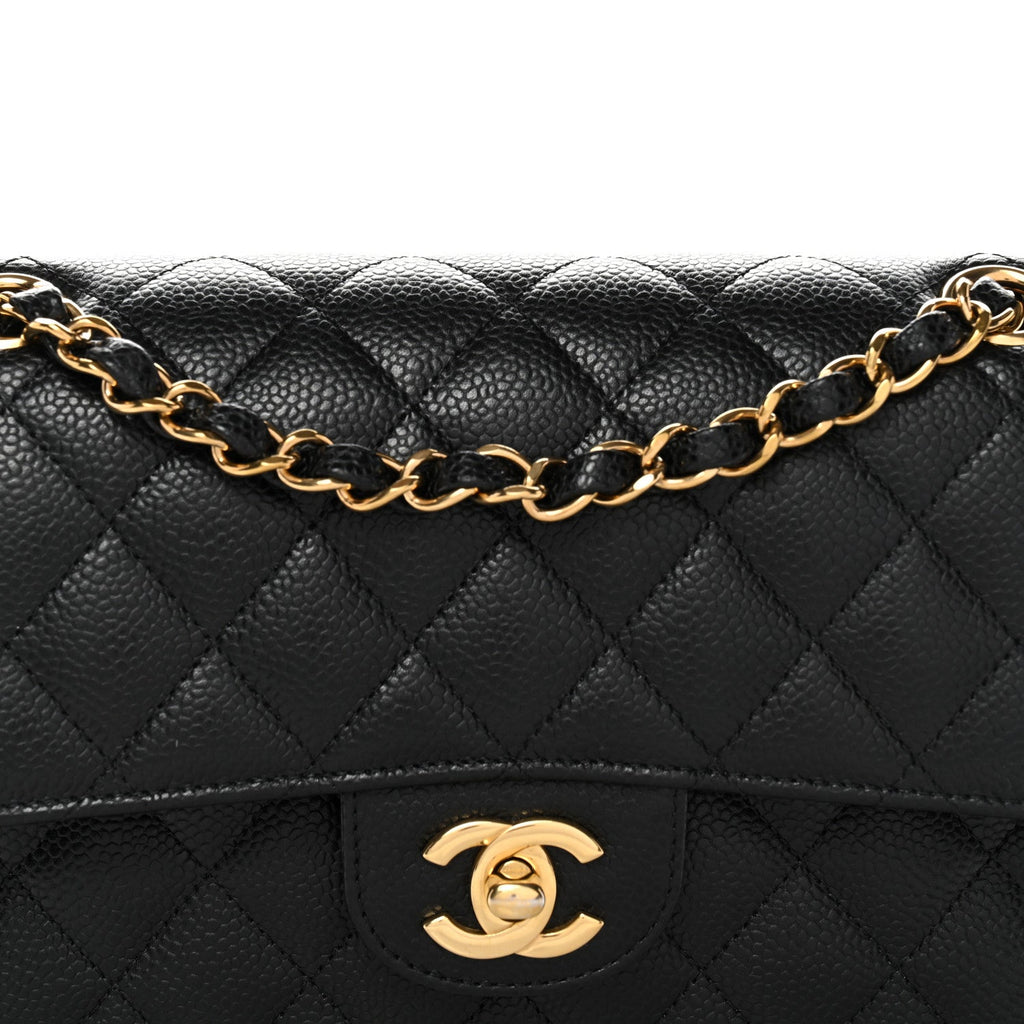 Caviar Quilted Small Double Flap Black wholesalehk.shop