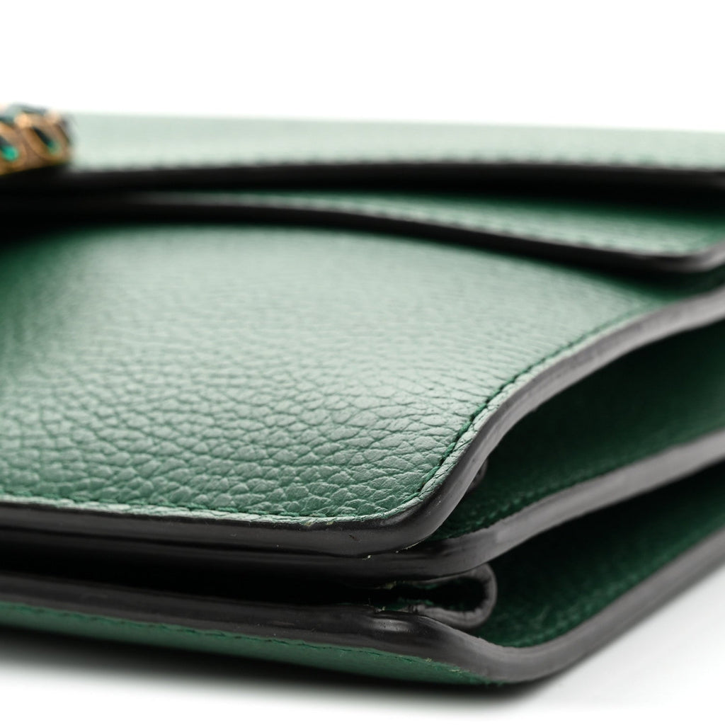 Pebbled Calfskin Small Dionysus Shoulder Bag Emerald wholesalehk.shop