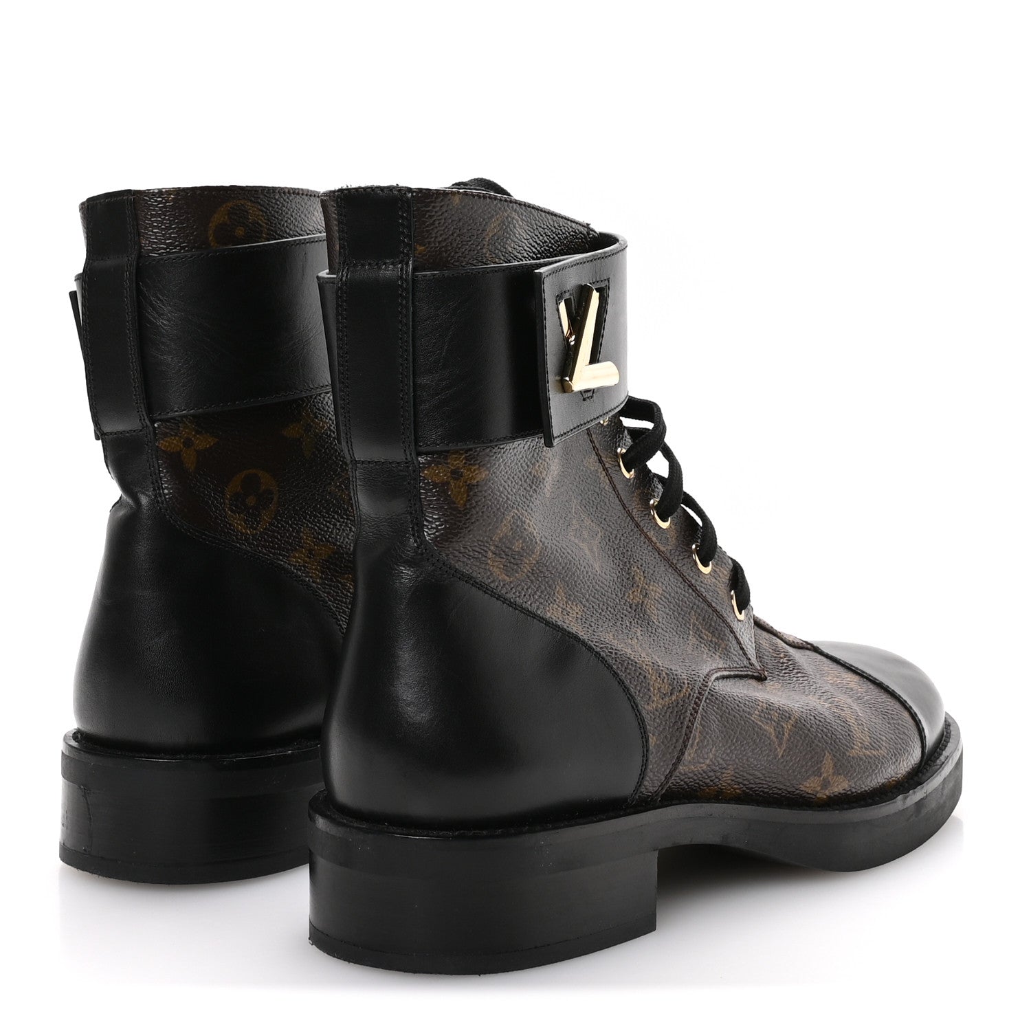 Calfskin Monogram Wonderland Flat Ranger Boots 39 Black £¨ Direct shipment via from wholesalehk.shop