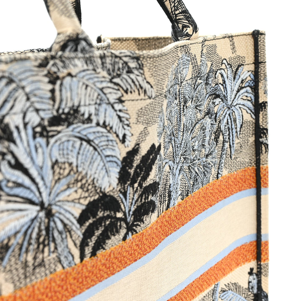 Canvas Embroidered Toile De Jouy Tropicalia Large Book Tote Denim Blue £¨ Direct shipment via from wholesalehk.shop