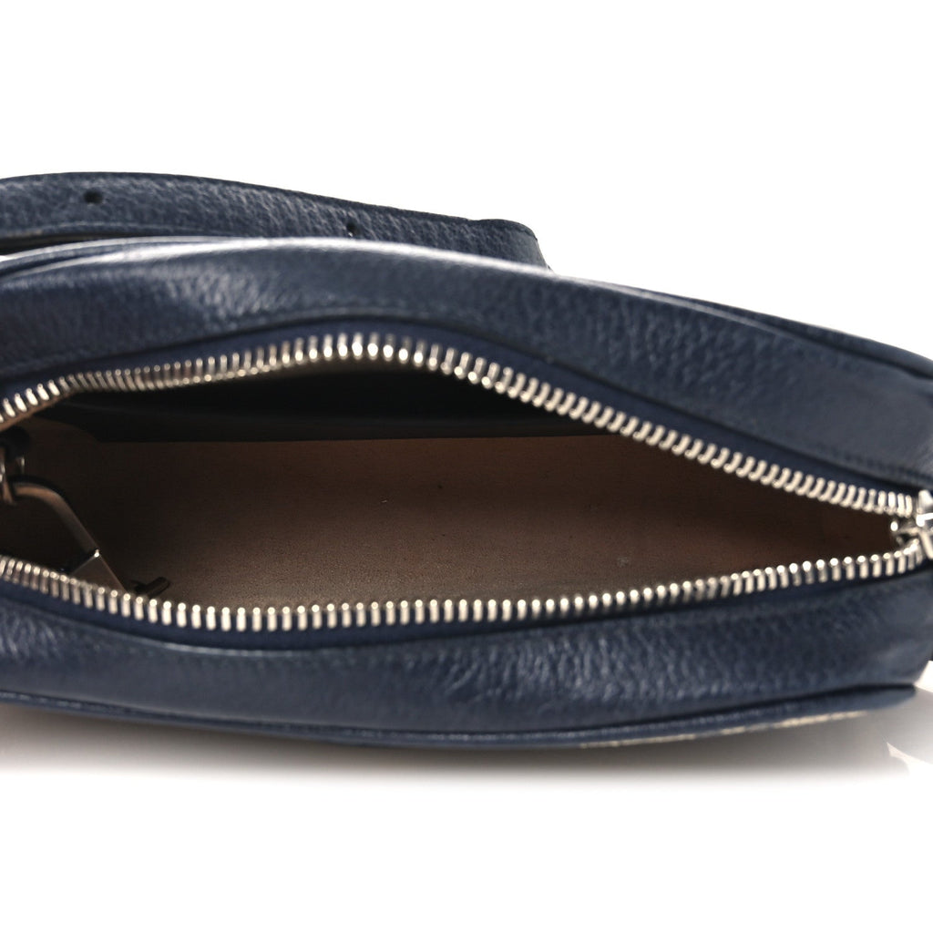 GG Supreme Monogram Textured Dollar Calfskin Web Mini Ophidia Shoulder Bag Beige Blue wholesalehk.shop