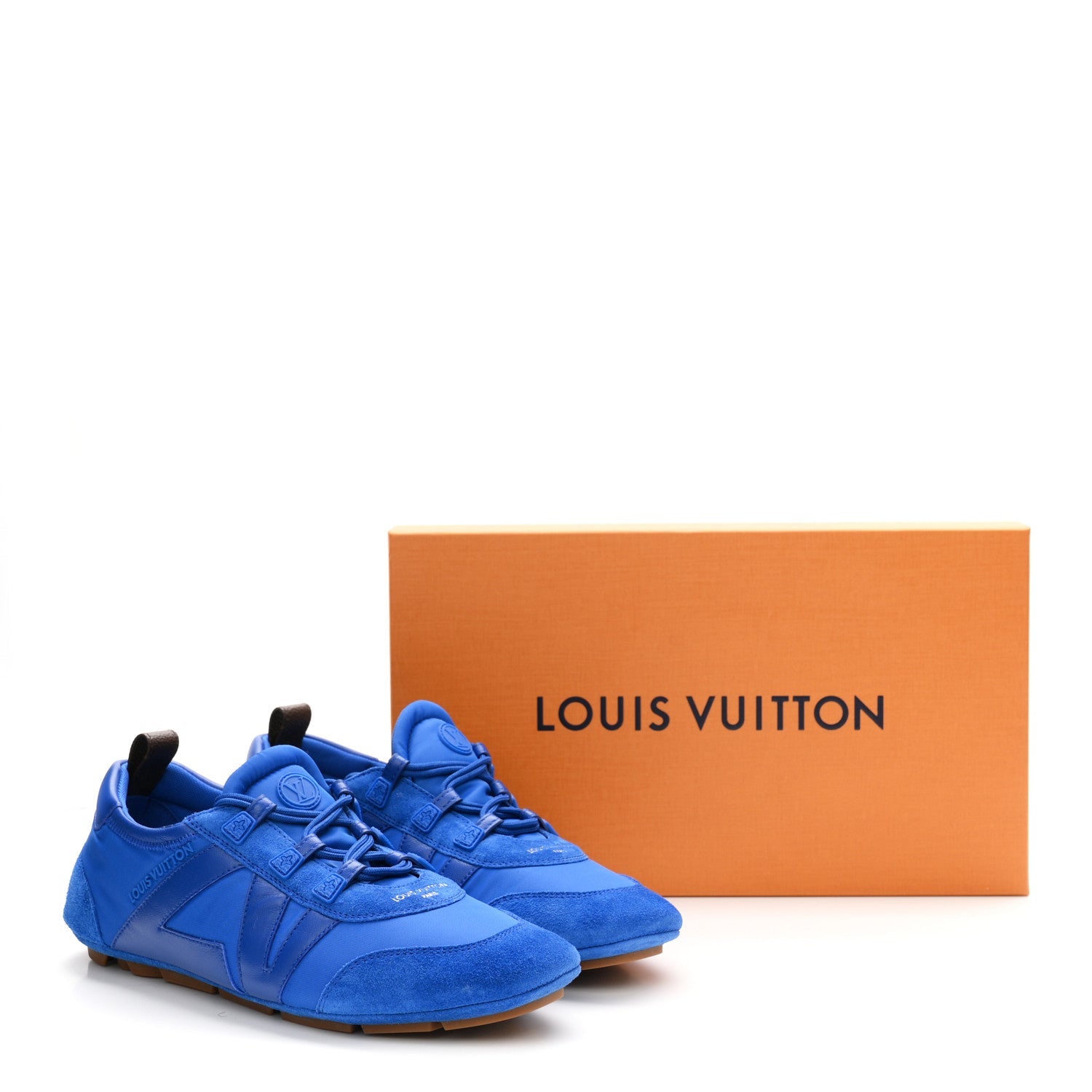 Suede Calfskin LV Sneakerina 39.5 Electric Blue £¨ Direct shipment via from wholesalehk.shop