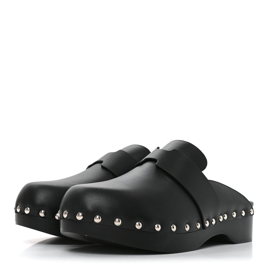 Calfskin Calya Mules 37 Black wholesalehk.shop