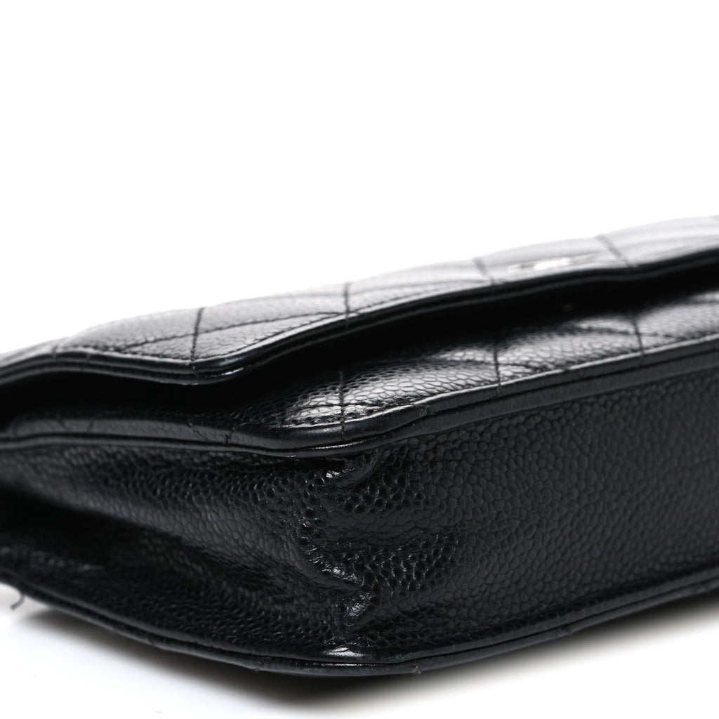 Caviar Quilted Wallet On Chain WOC Black wholesalehk.shop