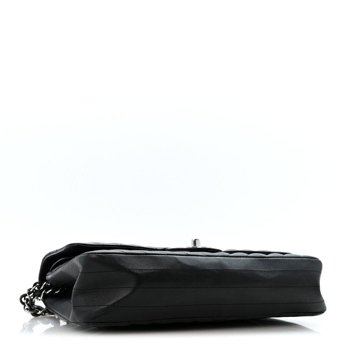 Lambskin Chevron Quilted Medium Double Flap Black wholesalehk.shop