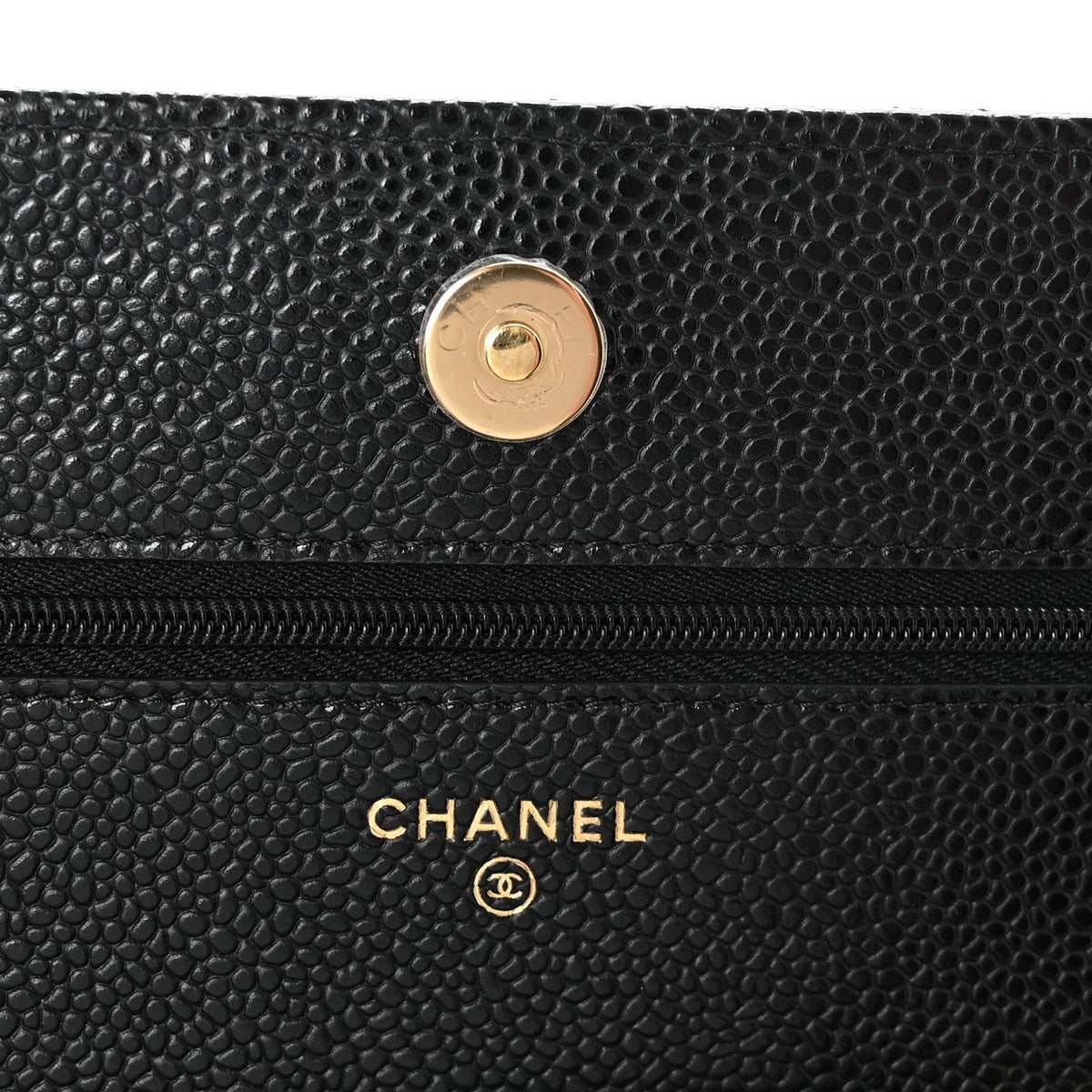 Caviar Quilted Wallet on Chain WOC Black wholesalehk.shop