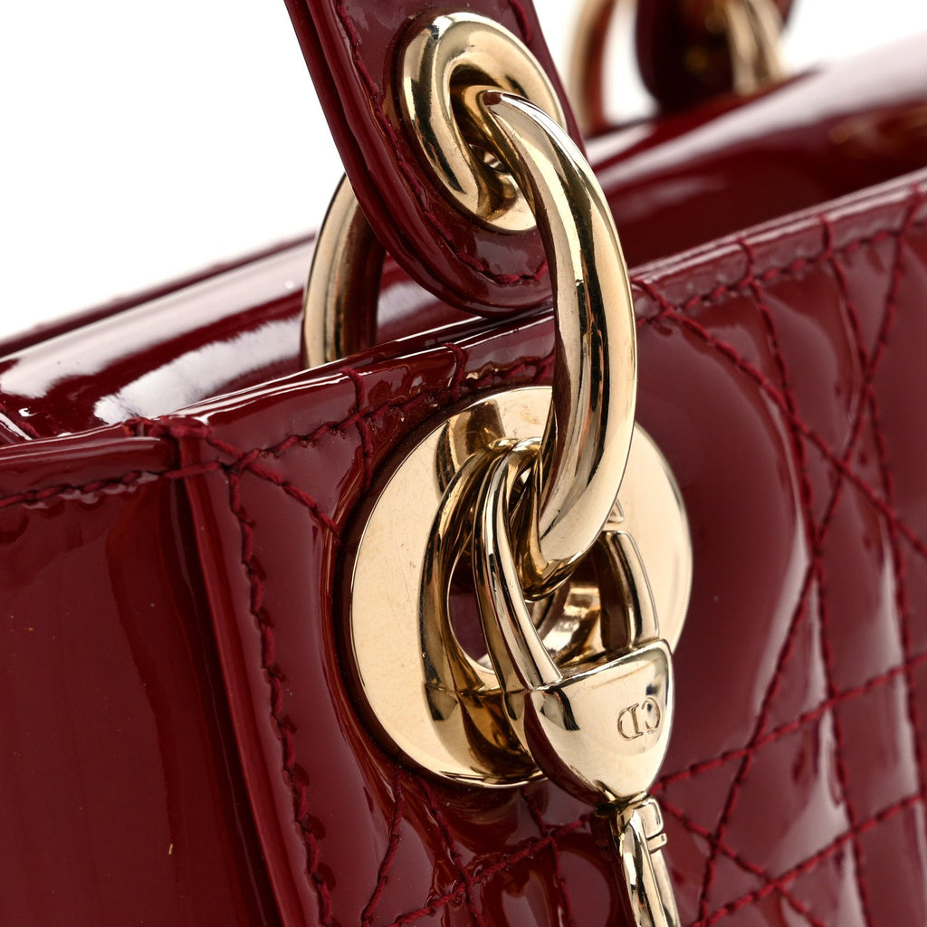 Patent Cannage Mini Lady Dior Red wholesalehk.shop