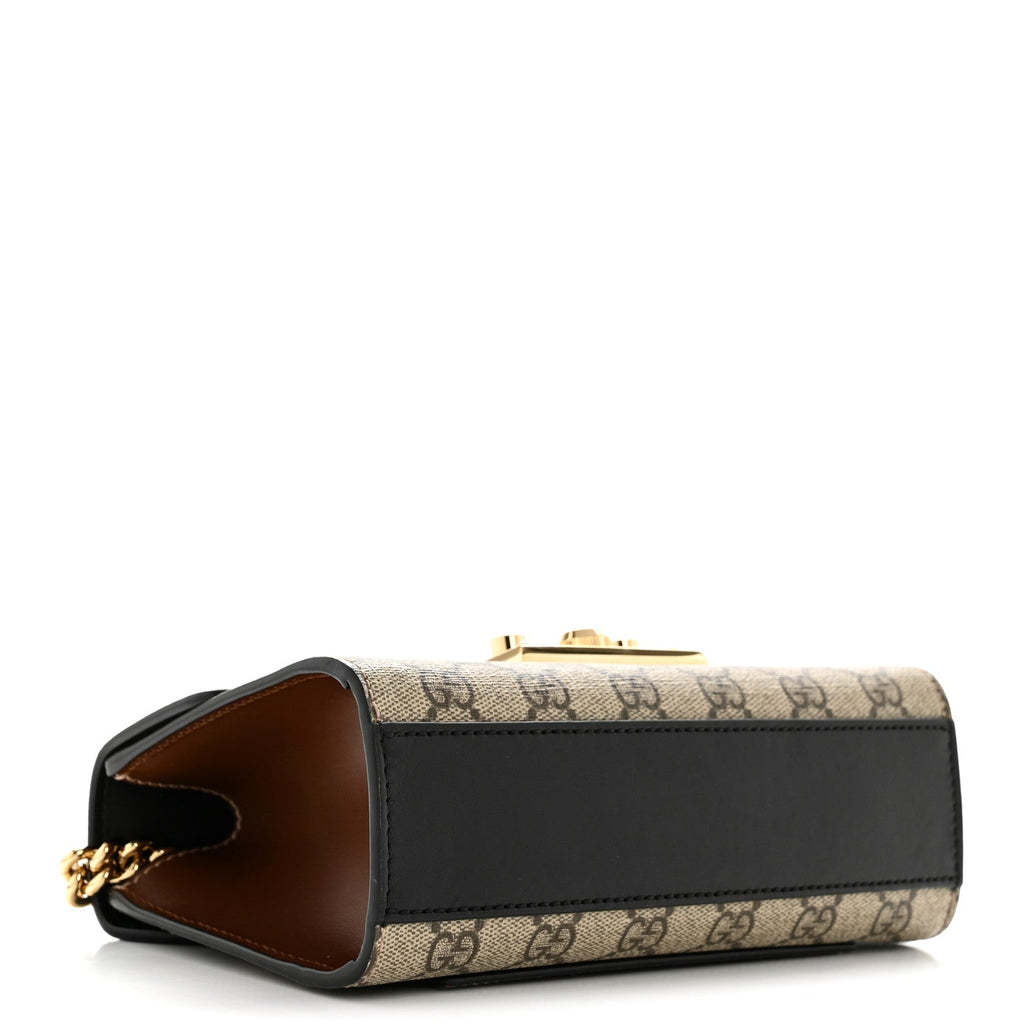 GG Supreme Monogram Calfskin Small Padlock Shoulder Bag Beige Black Cuir £¨ Direct shipment via from wholesalehk.shop