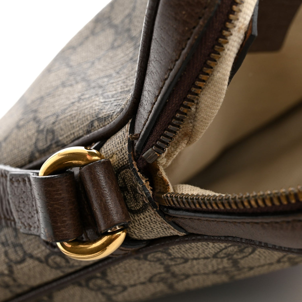 GG Supreme Monogram Web Small Ophidia Messenger Bag Brown wholesalehk.shop