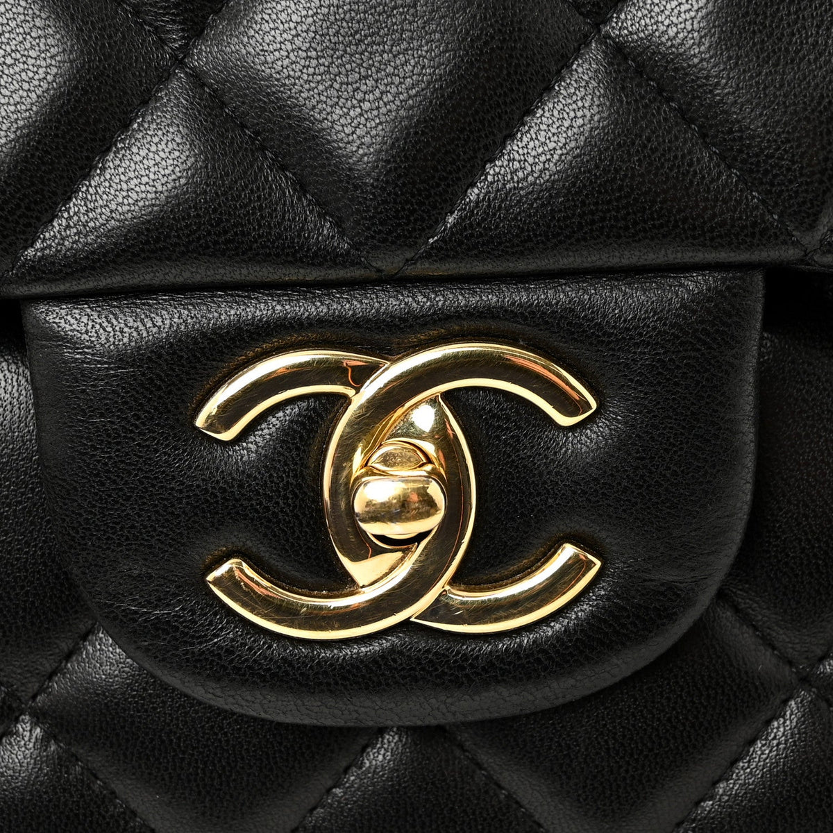 Lambskin Quilted Maxi Double Flap Black wholesalehk.shop