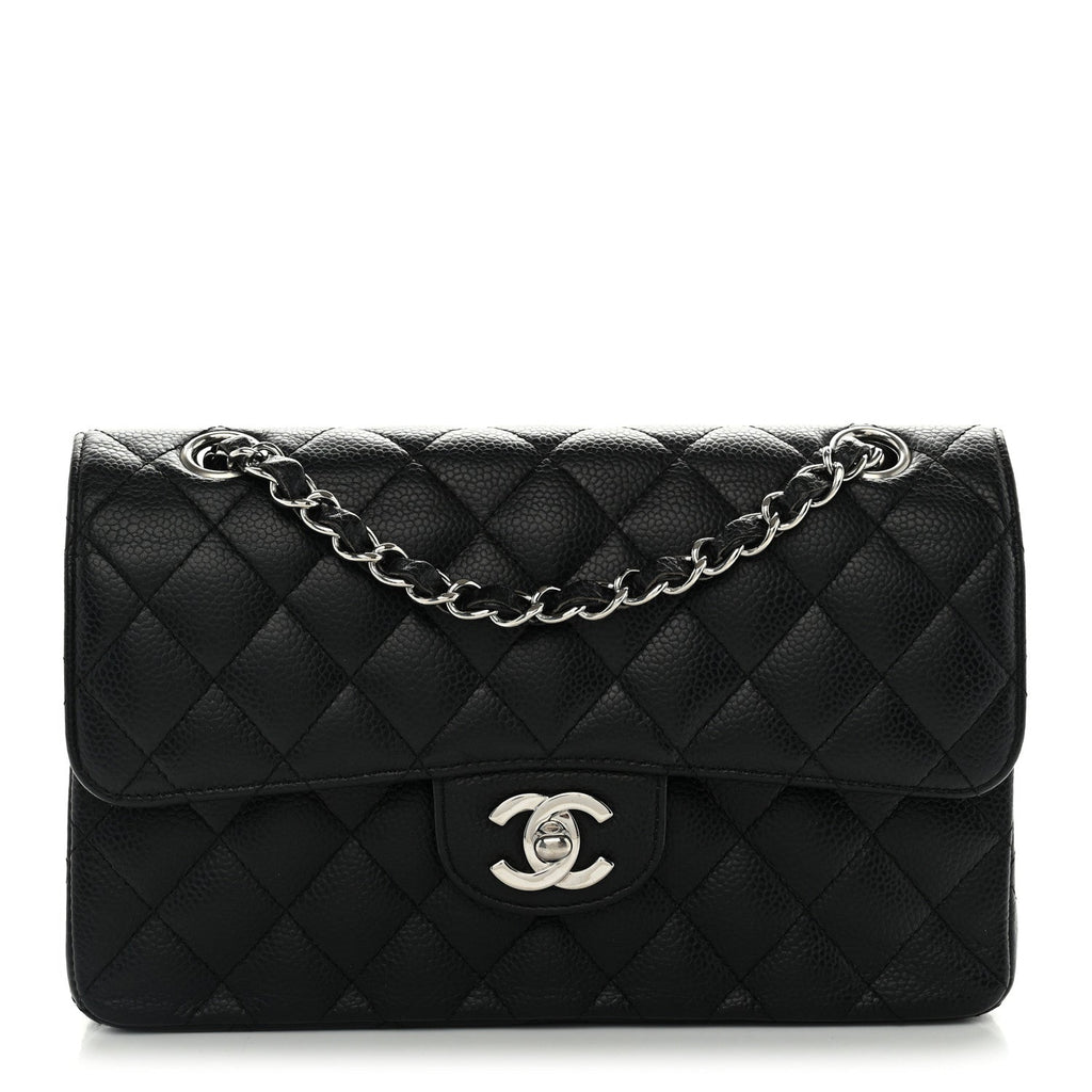 Caviar Quilted Small Double Flap Black wholesalehk.shop