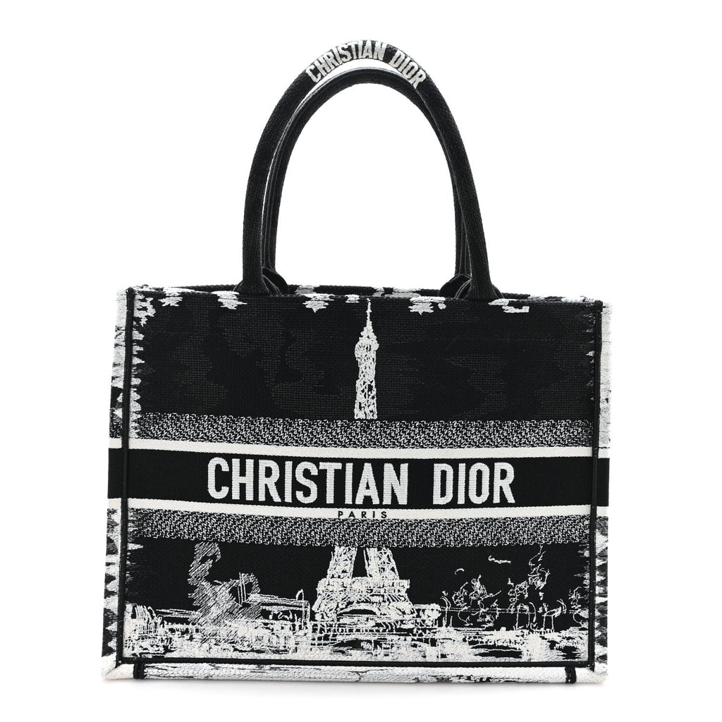 Canvas Embroidered Medium Paris Book Tote Black White £¨ Direct shipment via from wholesalehk.shop
