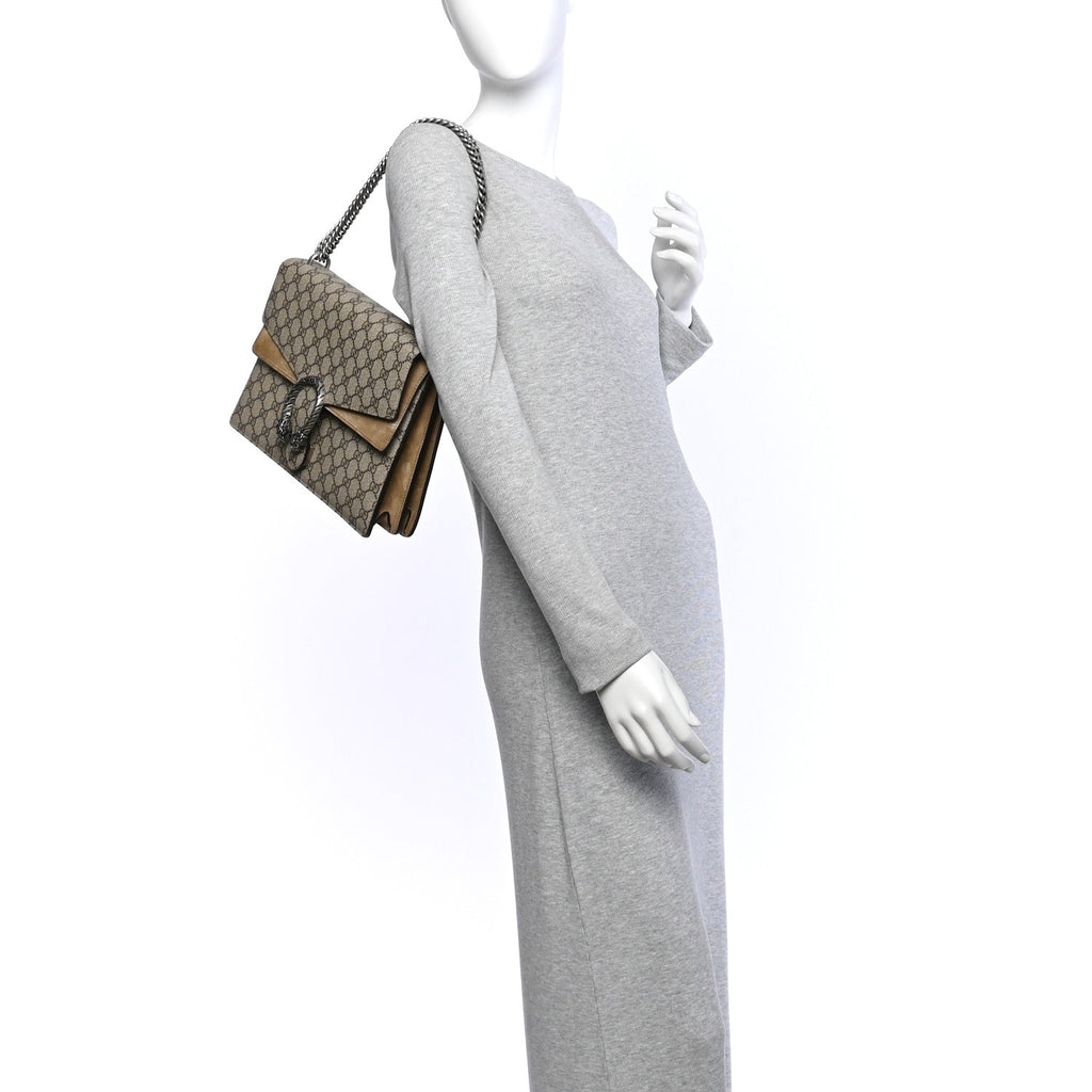 GG Supreme Monogram Medium Dionysus Shoulder Bag Taupe wholesalehk.shop